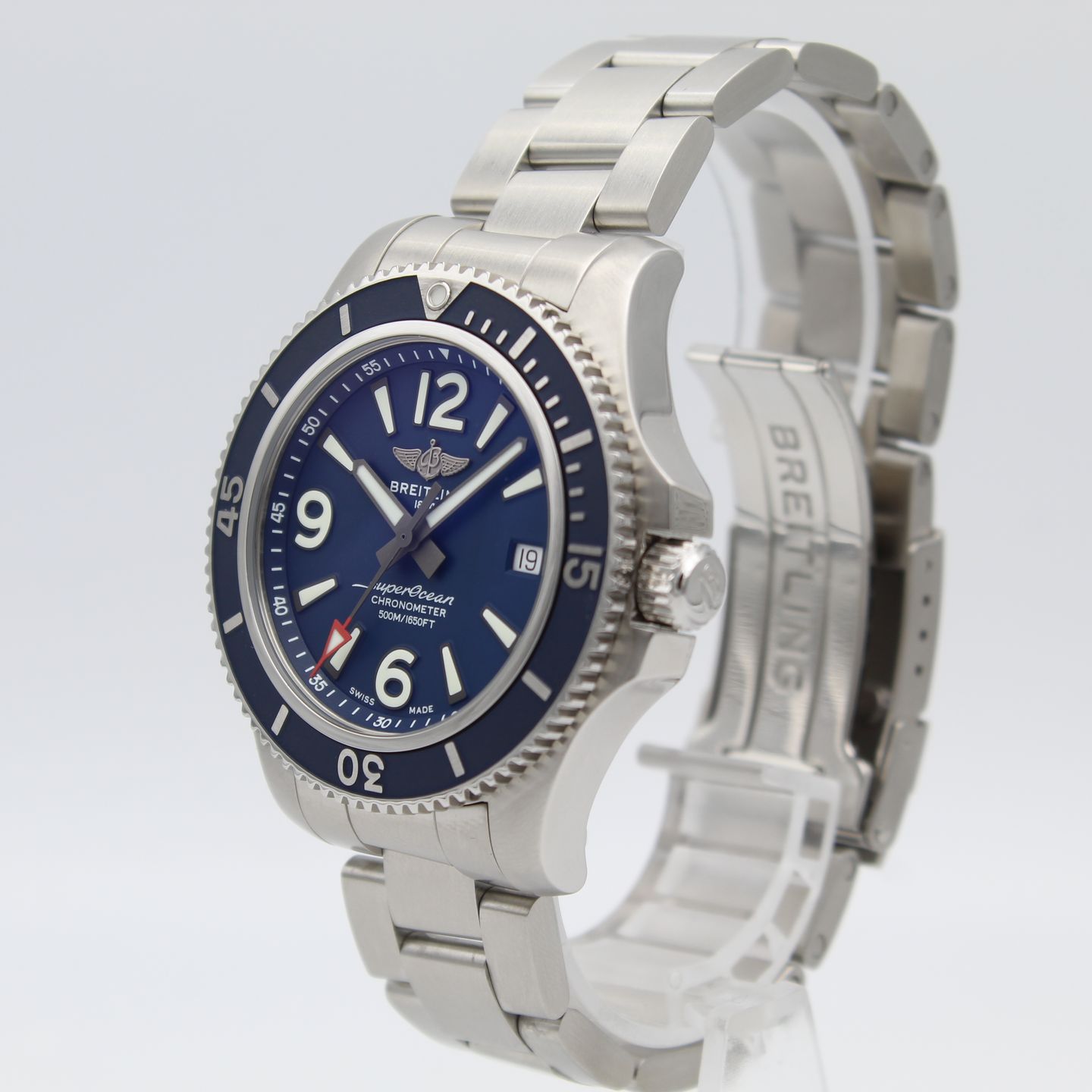 Breitling Superocean 42 A17366 (2020) - Blauw wijzerplaat 42mm Staal (3/8)