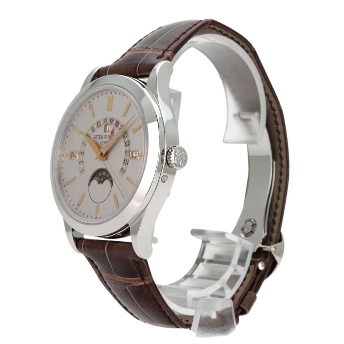 Patek Philippe Perpetual Calendar 5496P-015 (2021) - Silver dial 39 mm Platinum case (3/8)