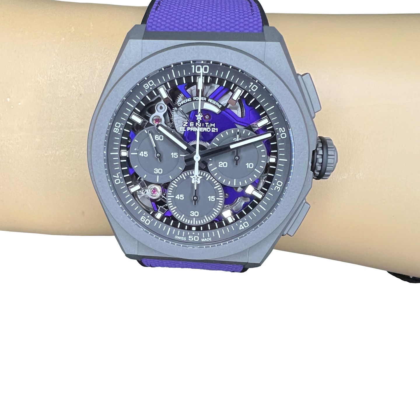 Zenith Defy El Primero 97.9001.9004/80.R922 (2022) - Purple dial 44 mm Titanium case (2/8)