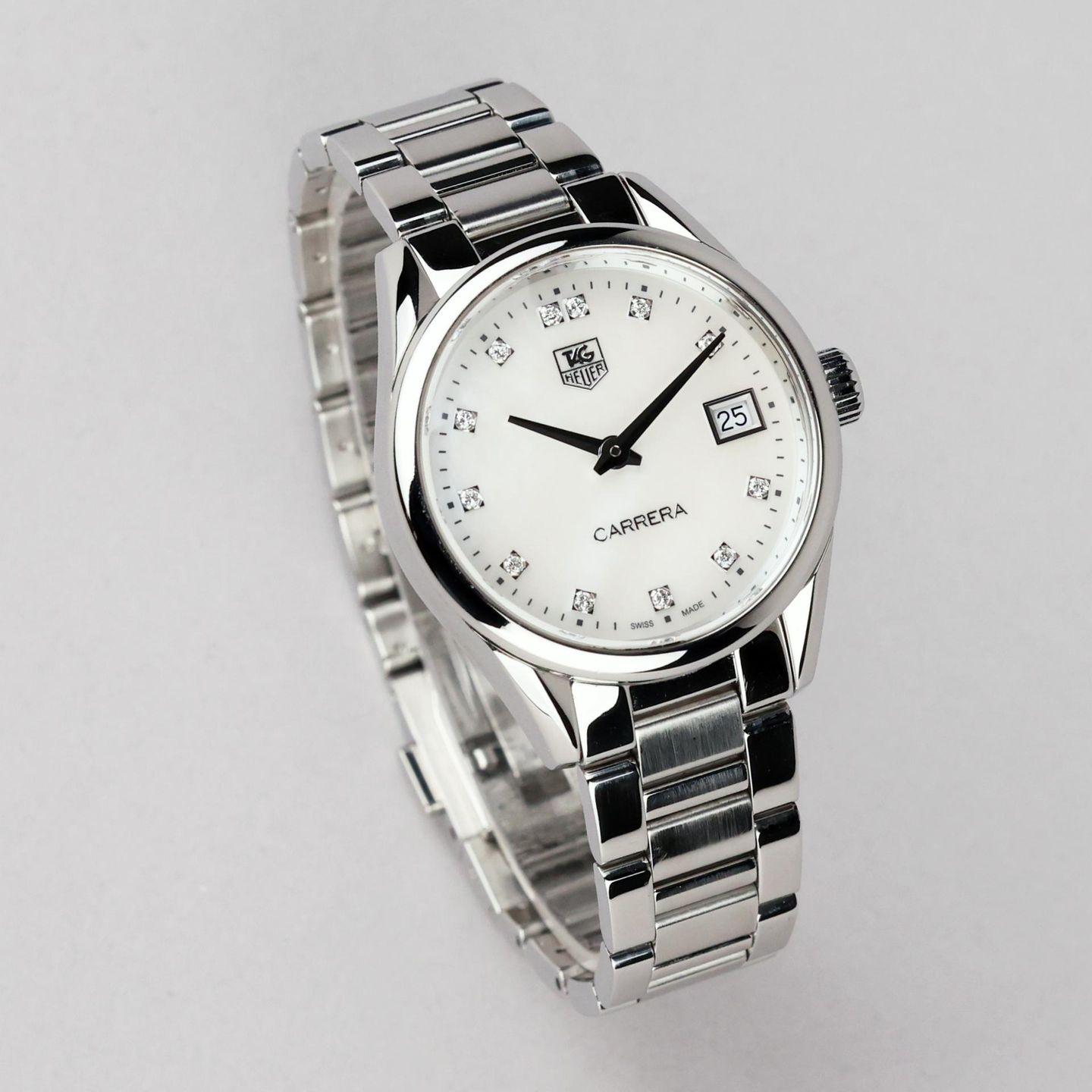 TAG Heuer Carrera Lady WAR1314 (2021) - Wit wijzerplaat 32mm Staal (2/8)