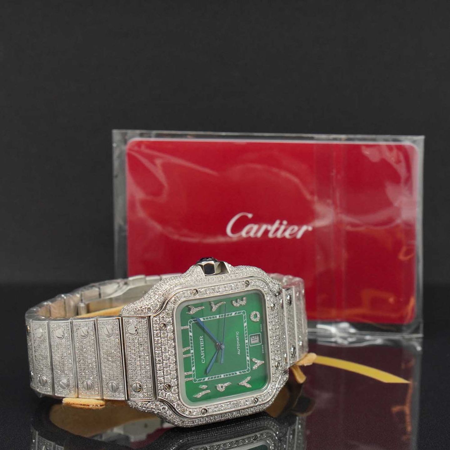 Cartier Santos WSSA0018 (2024) - Groen wijzerplaat 40mm Staal (5/7)