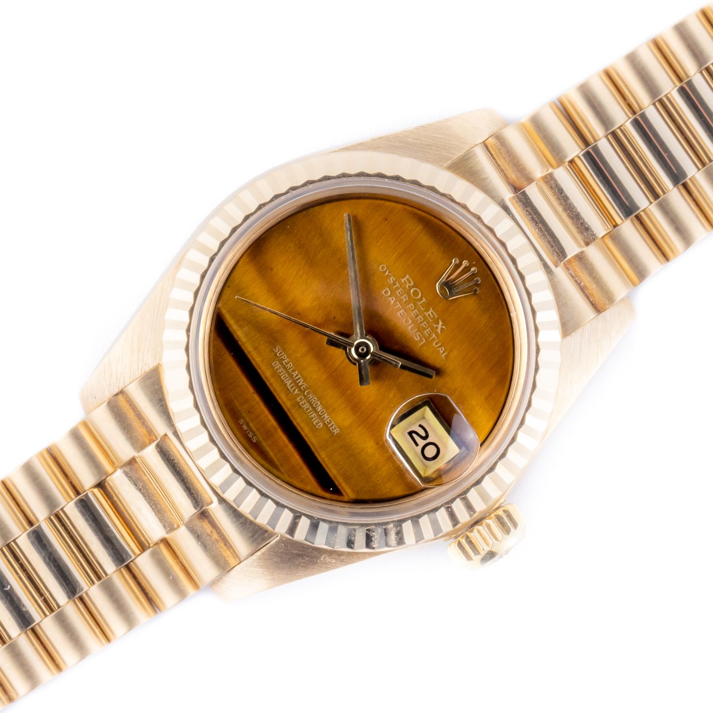Rolex Lady-Datejust 6917 (1983) - Brown dial 26 mm Yellow Gold case (1/8)