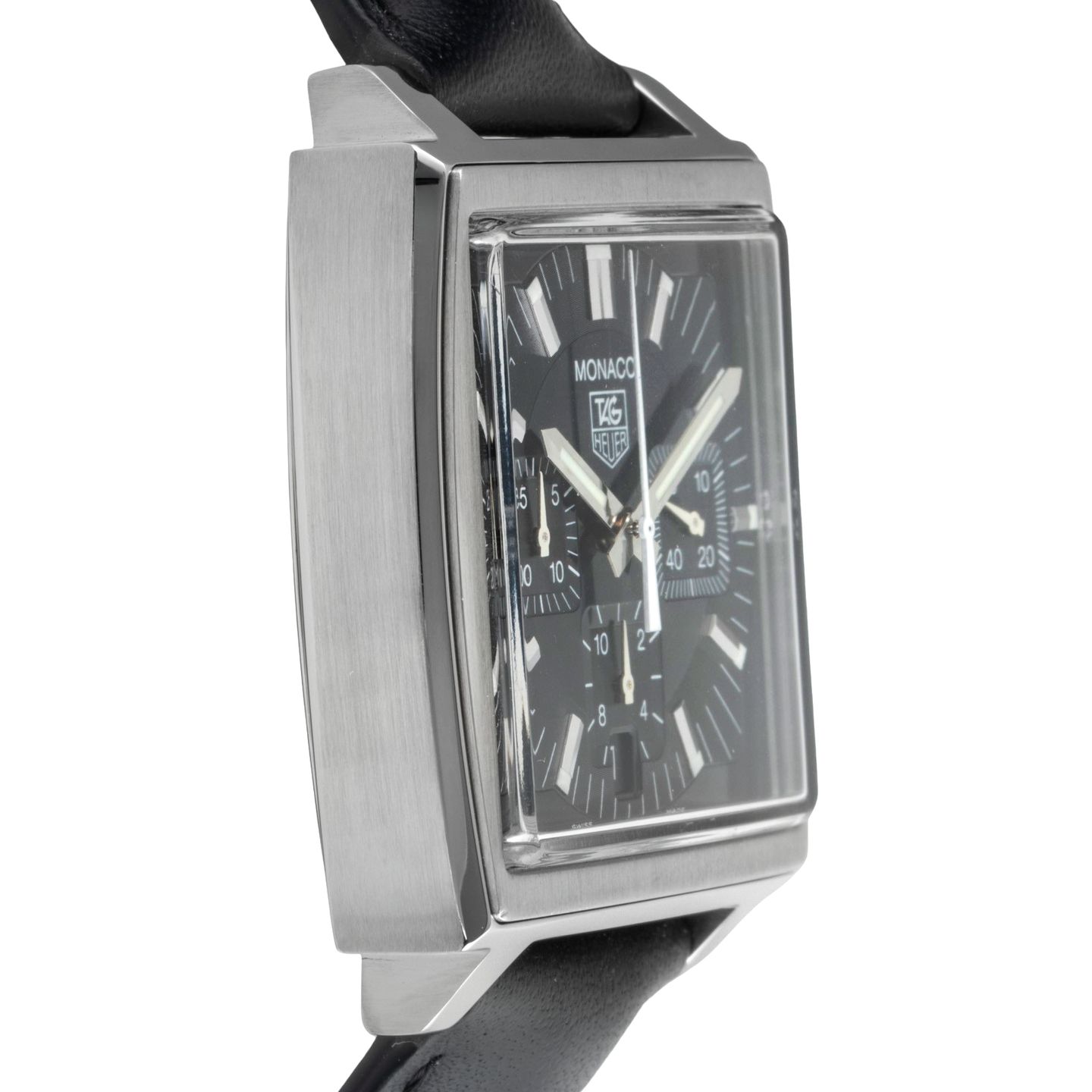 TAG Heuer Monaco CW2111 (2006) - Black dial 38 mm Steel case (7/8)