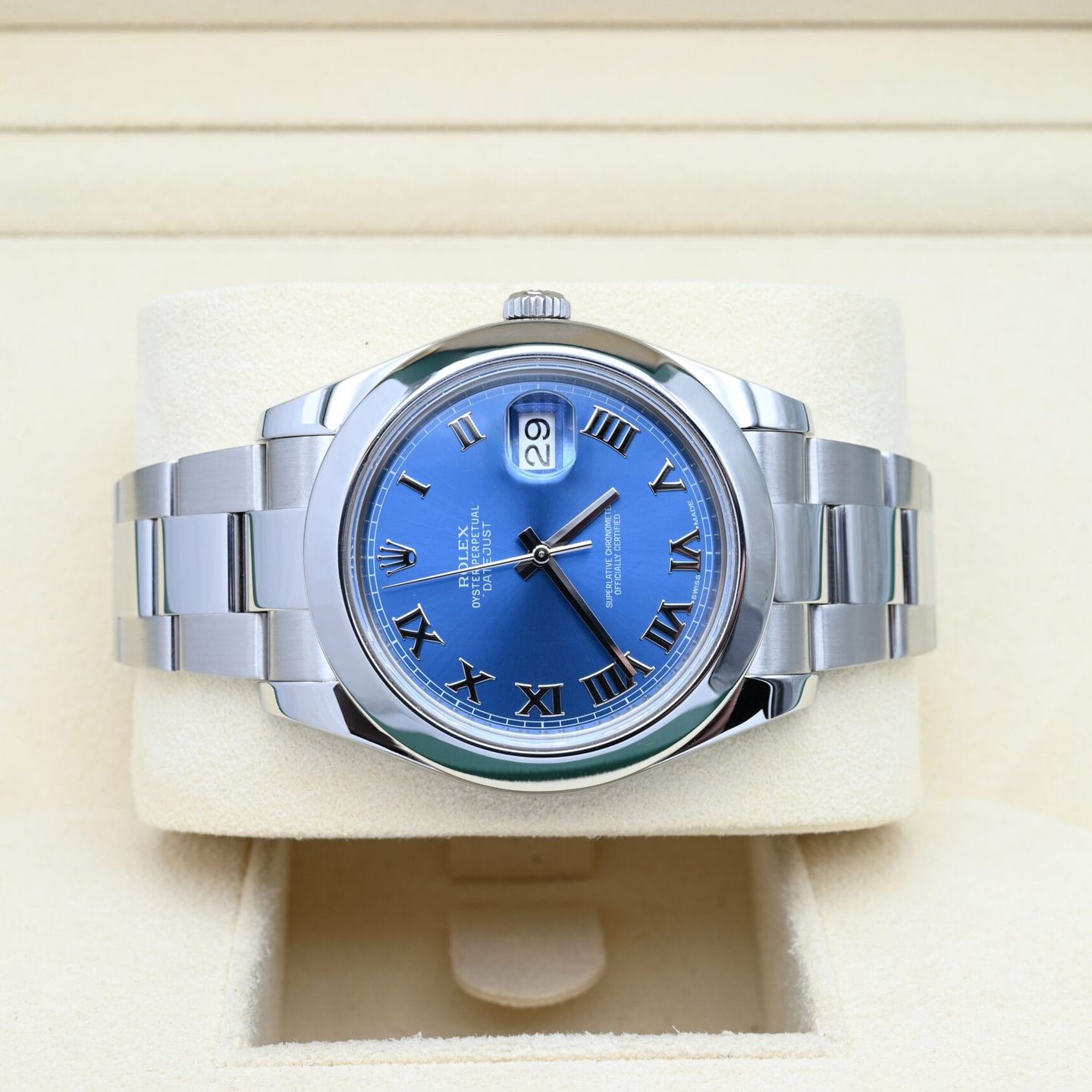 Rolex Datejust II 116300 (2016) - Blue dial 41 mm Steel case (5/6)