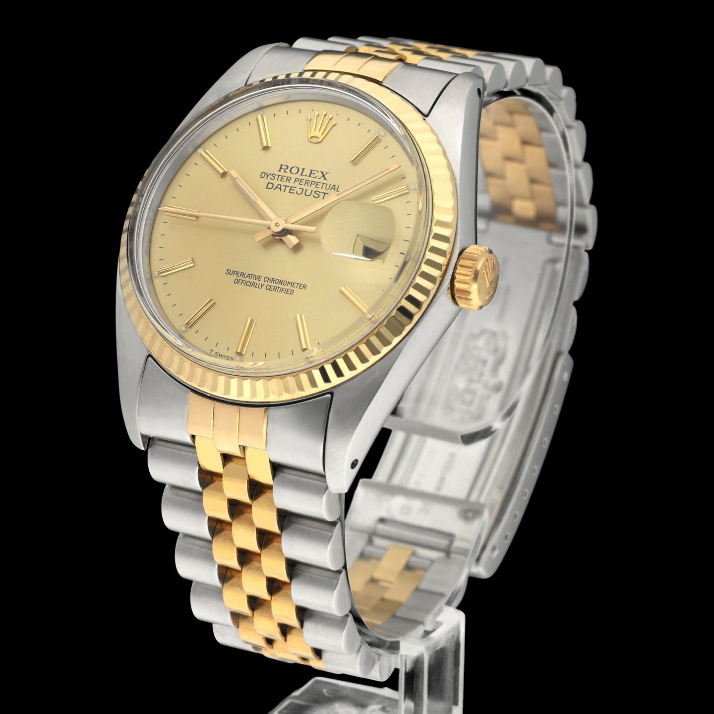 Rolex Datejust 36 16013 (1987) - Champagne dial 36 mm Gold/Steel case (2/8)