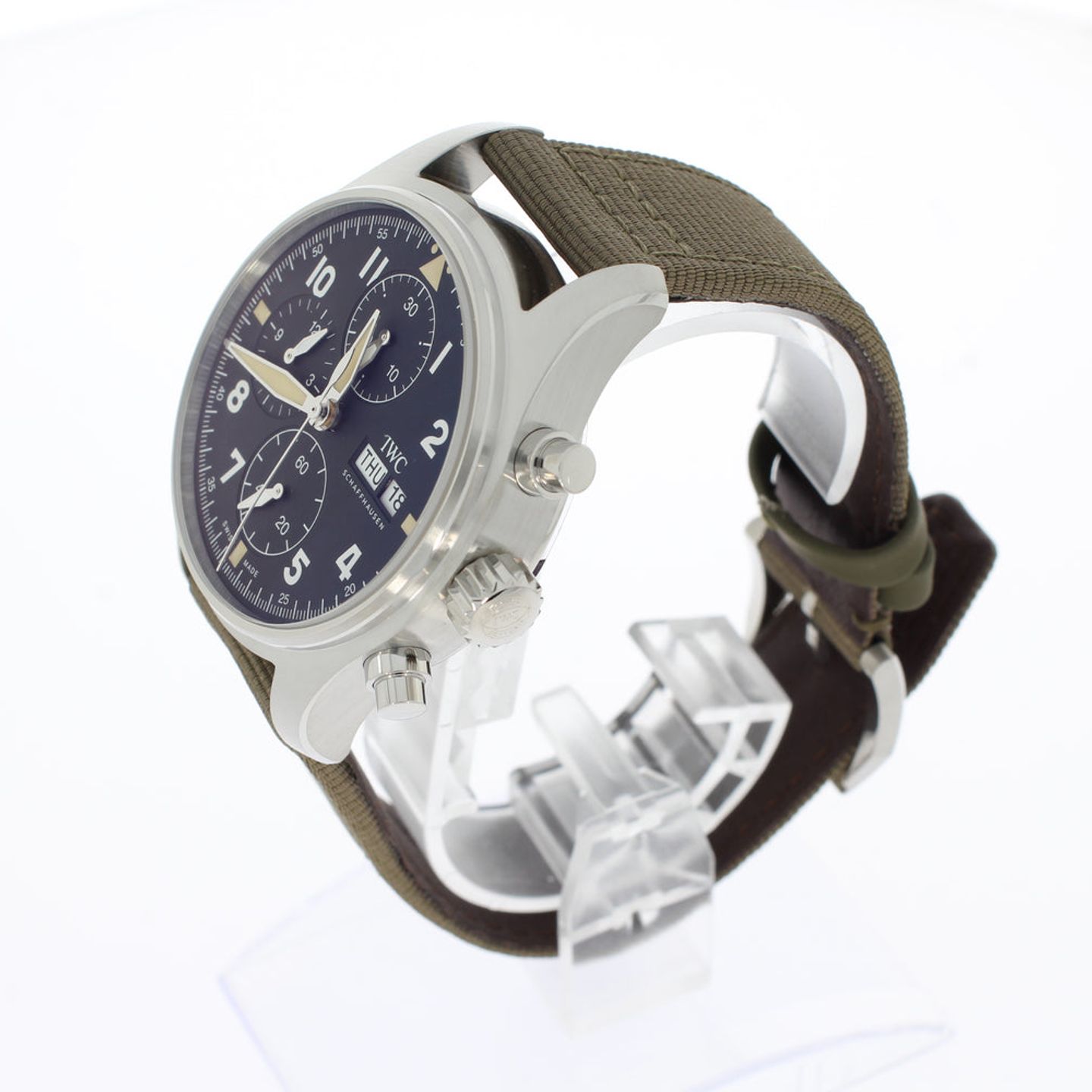 IWC Pilot Spitfire Chronograph IW387901 (2025) - Zwart wijzerplaat 41mm Staal (2/4)
