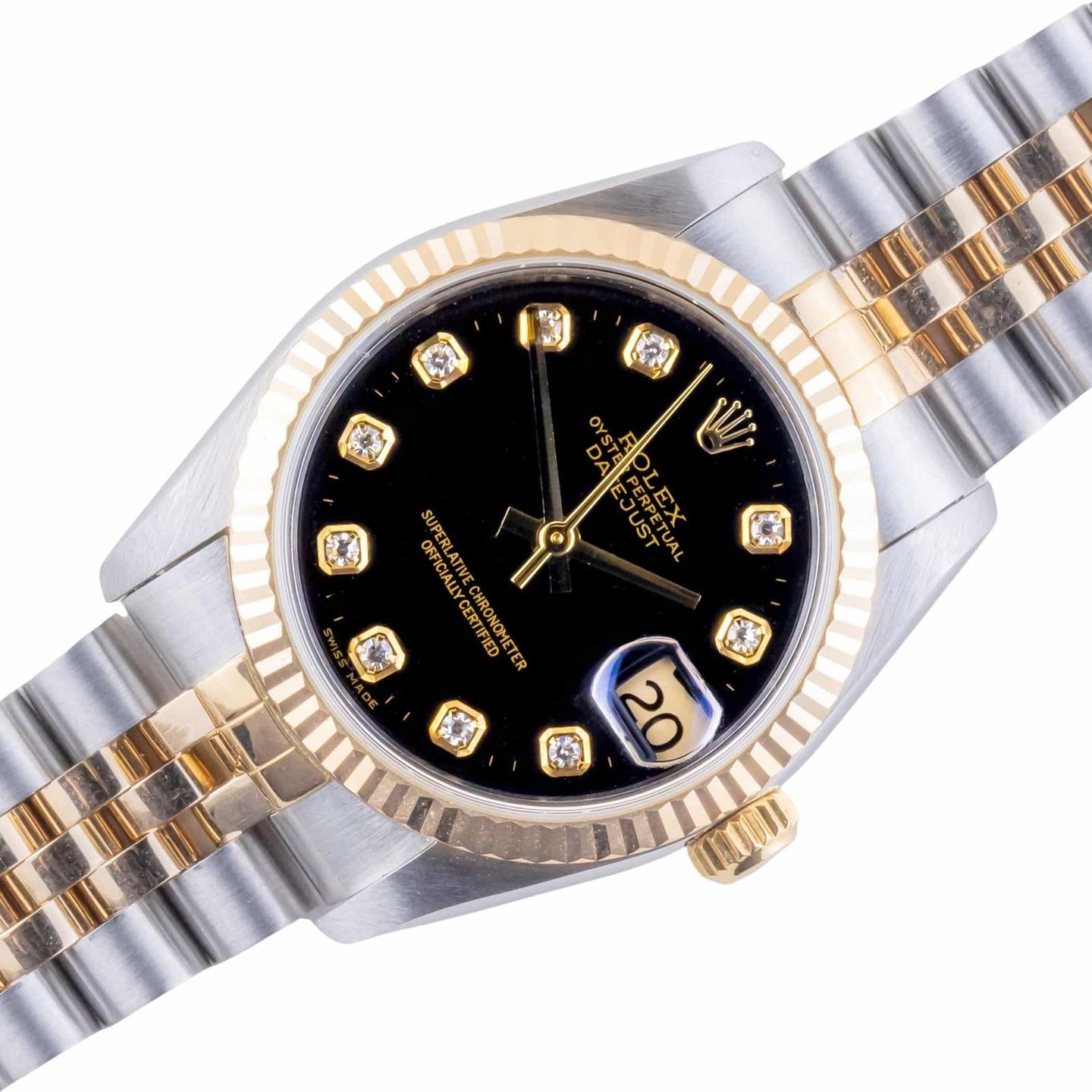 Rolex Datejust 31 68273 (1993) - Black dial 31 mm Gold/Steel case (1/8)