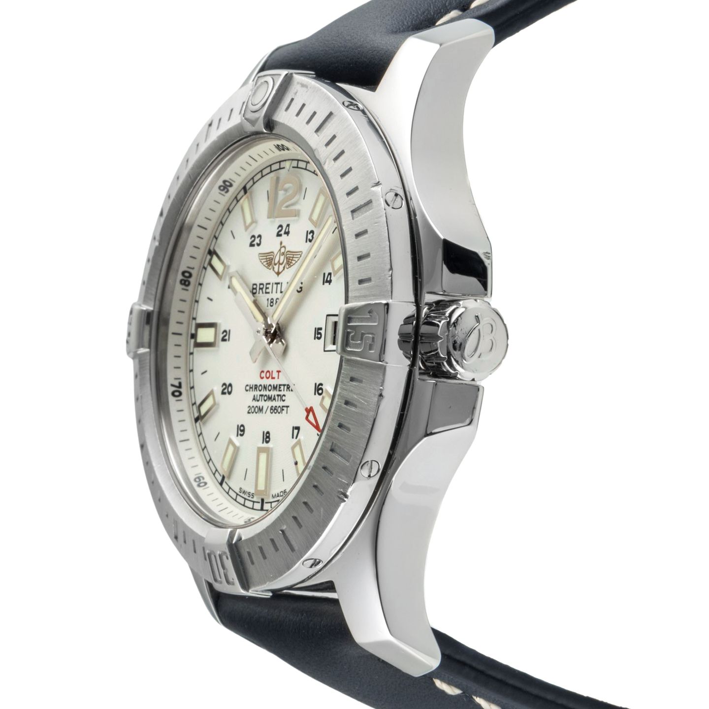 Breitling Colt Automatic A1738811/G791 (Unknown (random serial)) - White dial 44 mm Steel case (6/8)