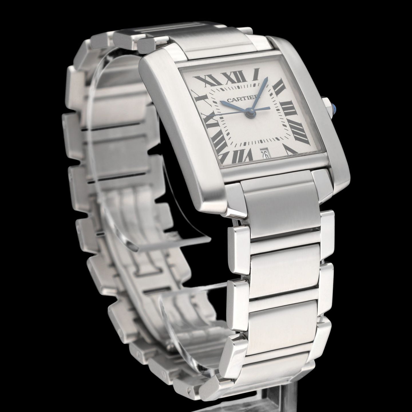 Cartier Tank Française 2302 (1998) - Silver dial 28 mm Steel case (6/8)