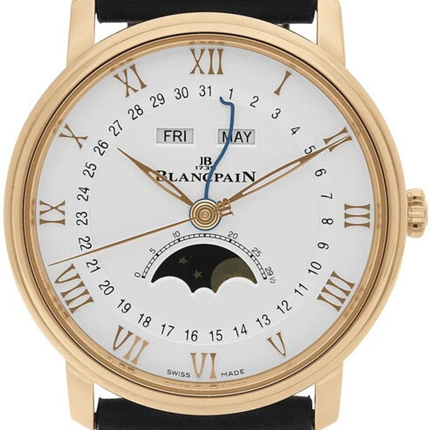Blancpain Villeret Quantième Complet 6654-3642-55B (2026) - Wit wijzerplaat 41mm Roségoud (1/1)