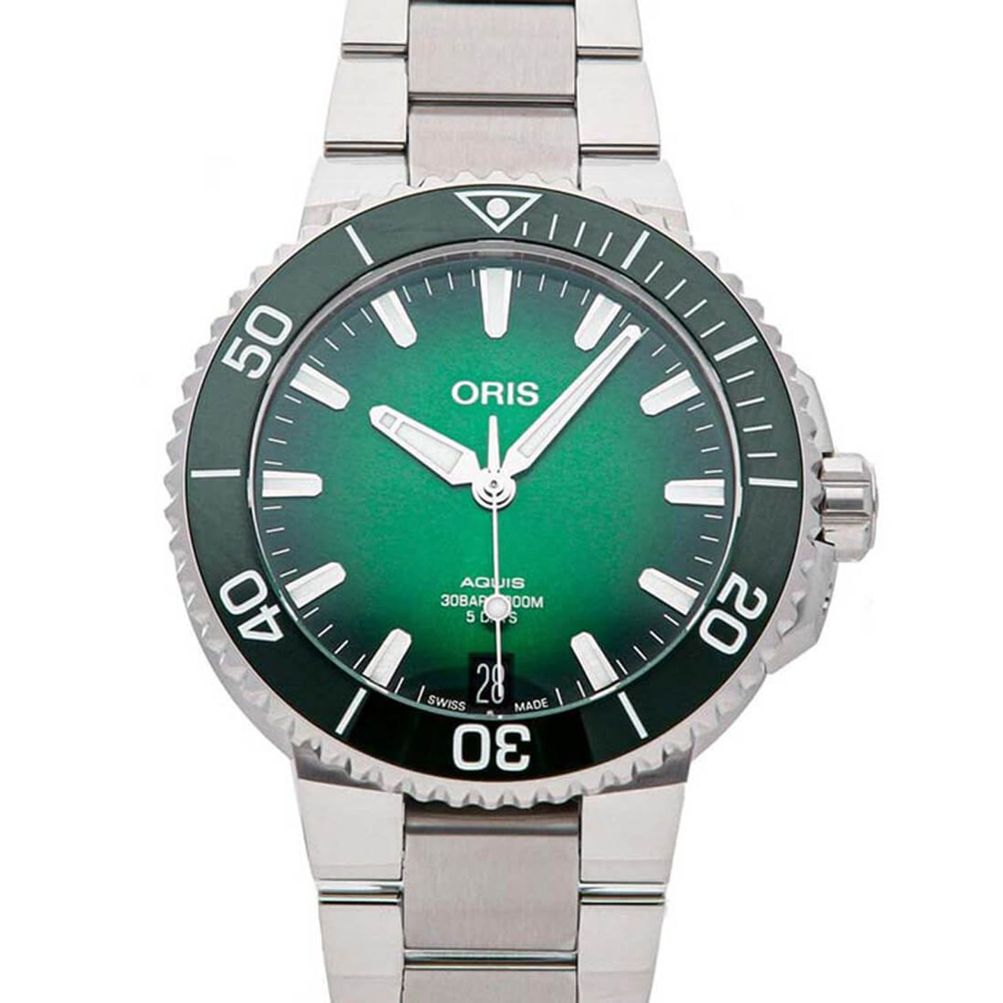 Oris Aquis Date 01 400 7769 4157-07 8 22 09PEB (2023) - Green dial 42 mm Steel case (2/2)