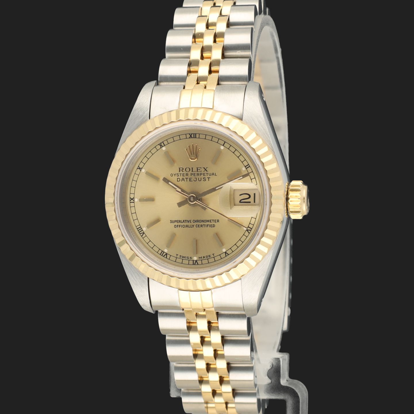 Rolex Lady-Datejust 69173 (1990) - Champagne dial 26 mm Gold/Steel case (1/8)