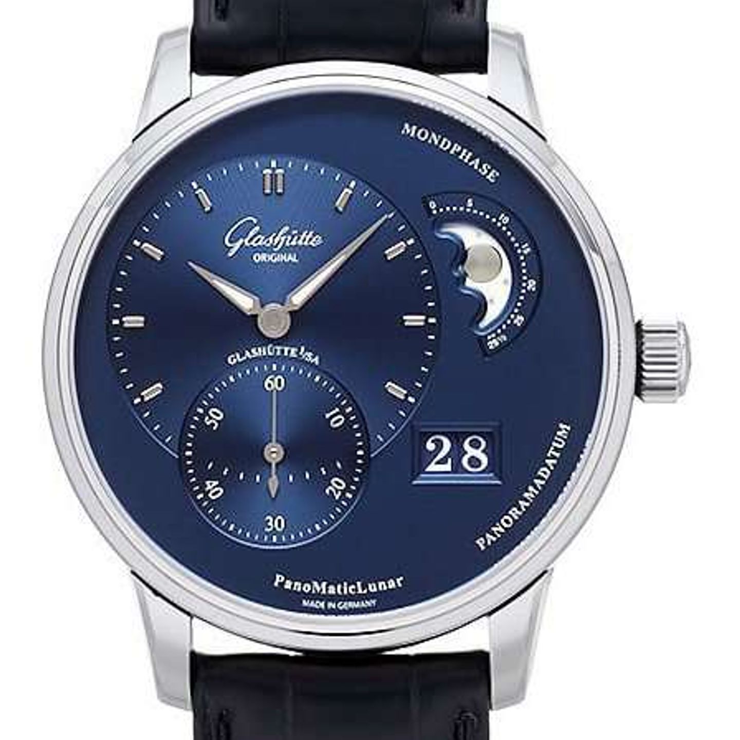 Glashütte Original PanoMaticLunar 1-90-02-46-32-61 (2024) - Blue dial 40 mm Steel case (1/1)