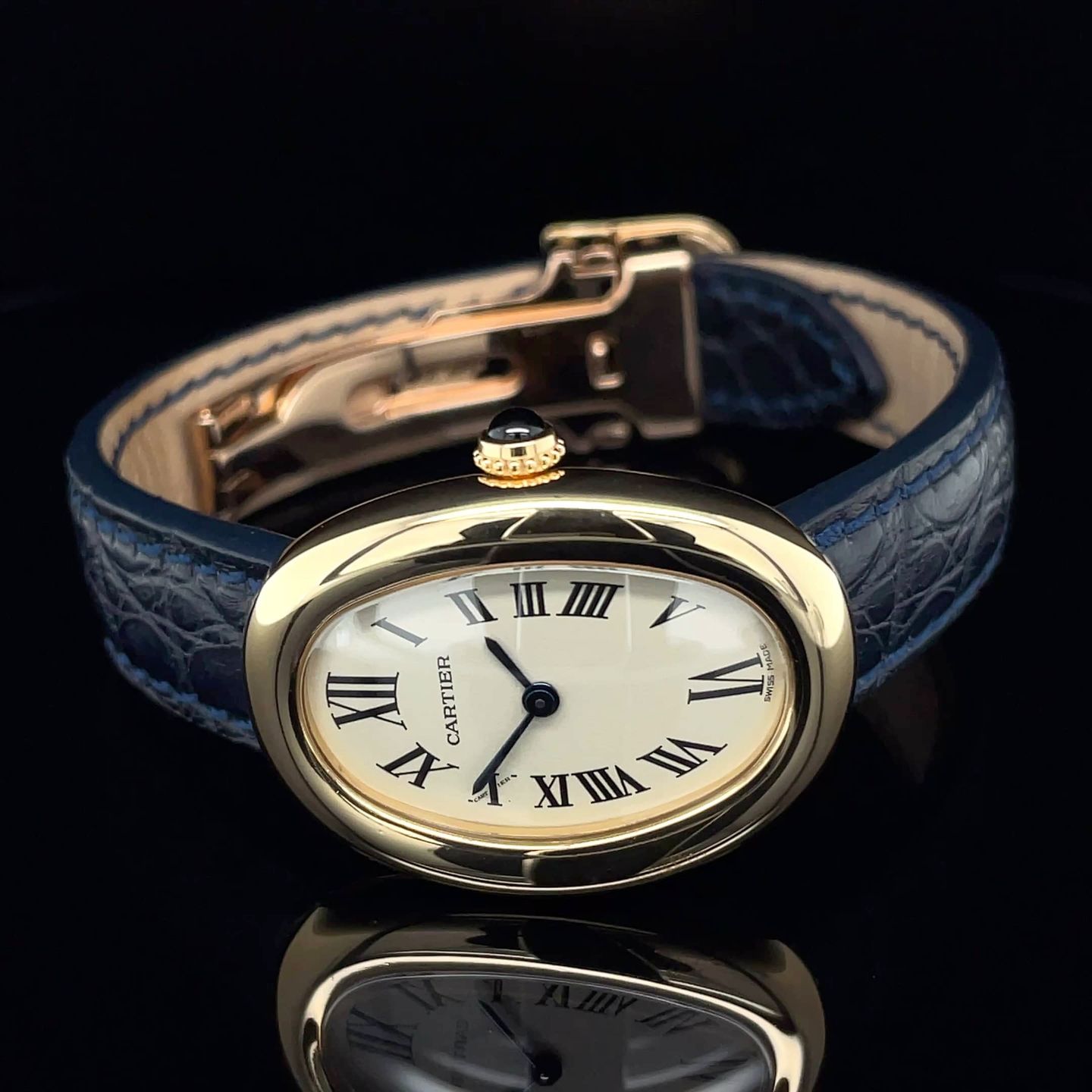 Cartier Baignoire 1954 (Onbekend (willekeurig serienummer)) - Zilver wijzerplaat 31mm Geelgoud (8/8)