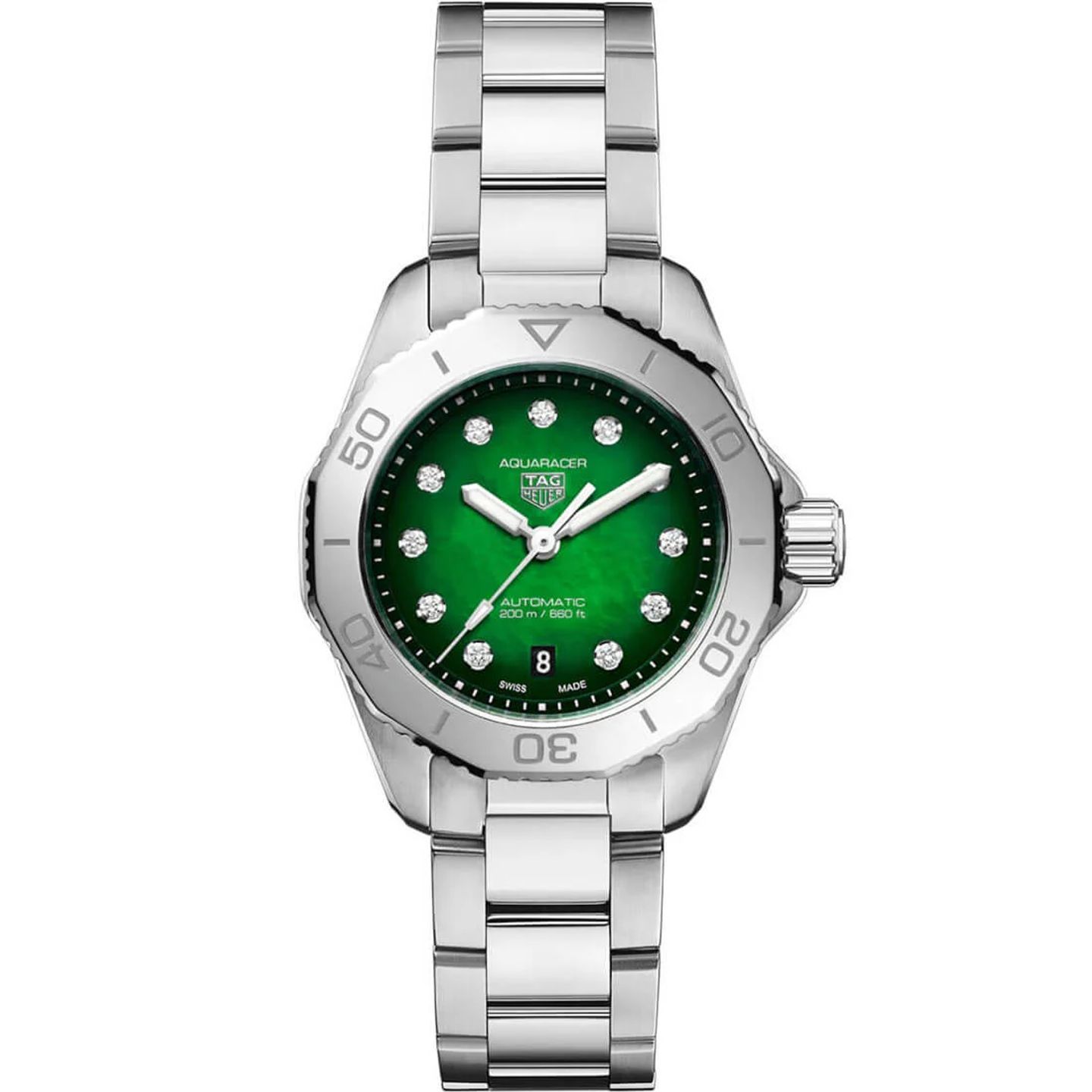 TAG Heuer Aquaracer WBP2415.BA0622 (2024) - Groen wijzerplaat 30mm Staal (2/2)