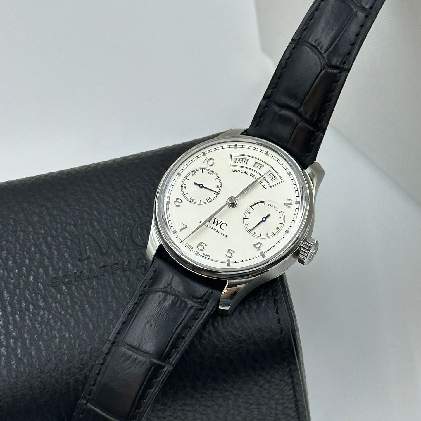 IWC Portuguese Annual Calendar IW503501 (2023) - Zilver wijzerplaat 44mm Staal (5/8)