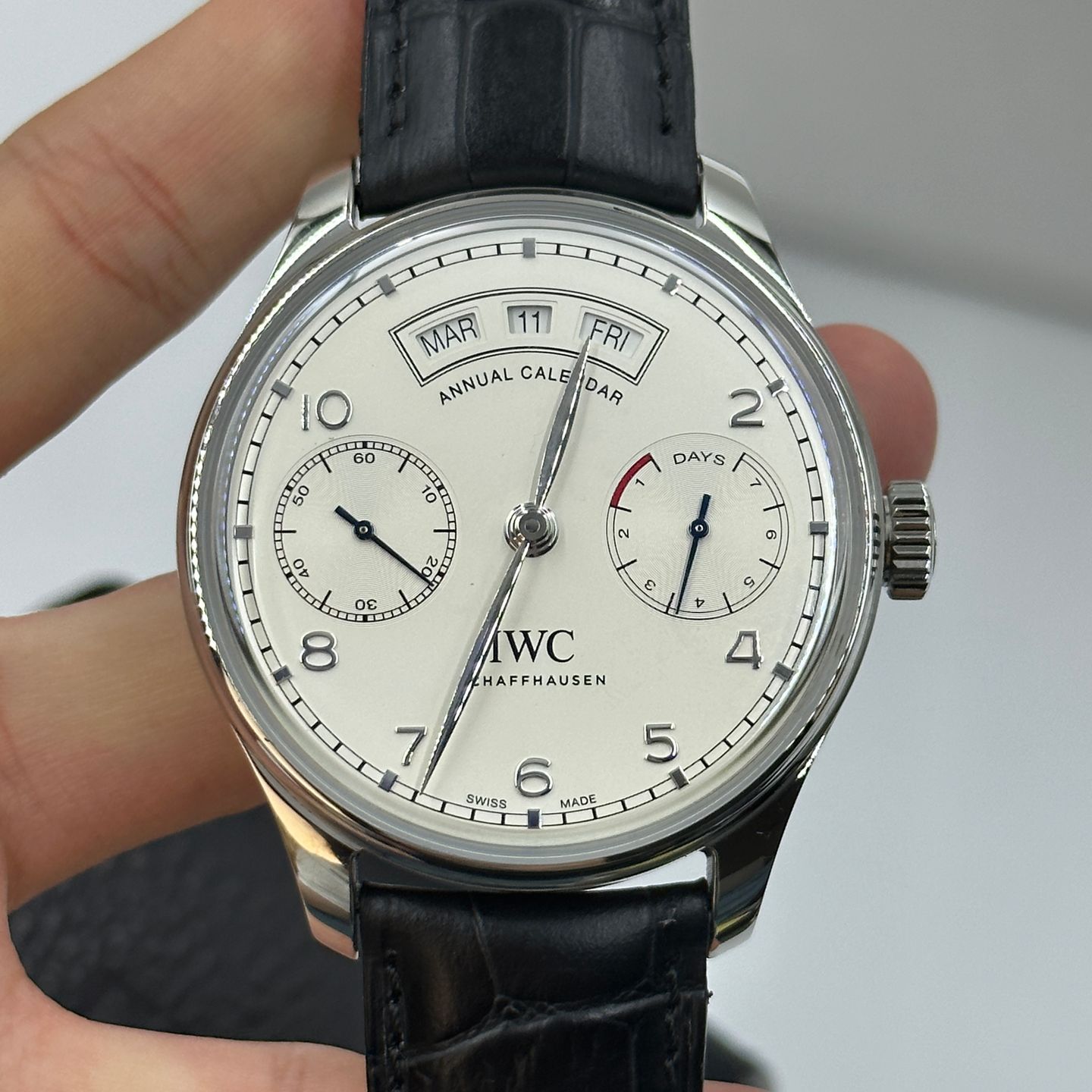 IWC Portuguese Annual Calendar IW503501 (2023) - Zilver wijzerplaat 44mm Staal (7/8)