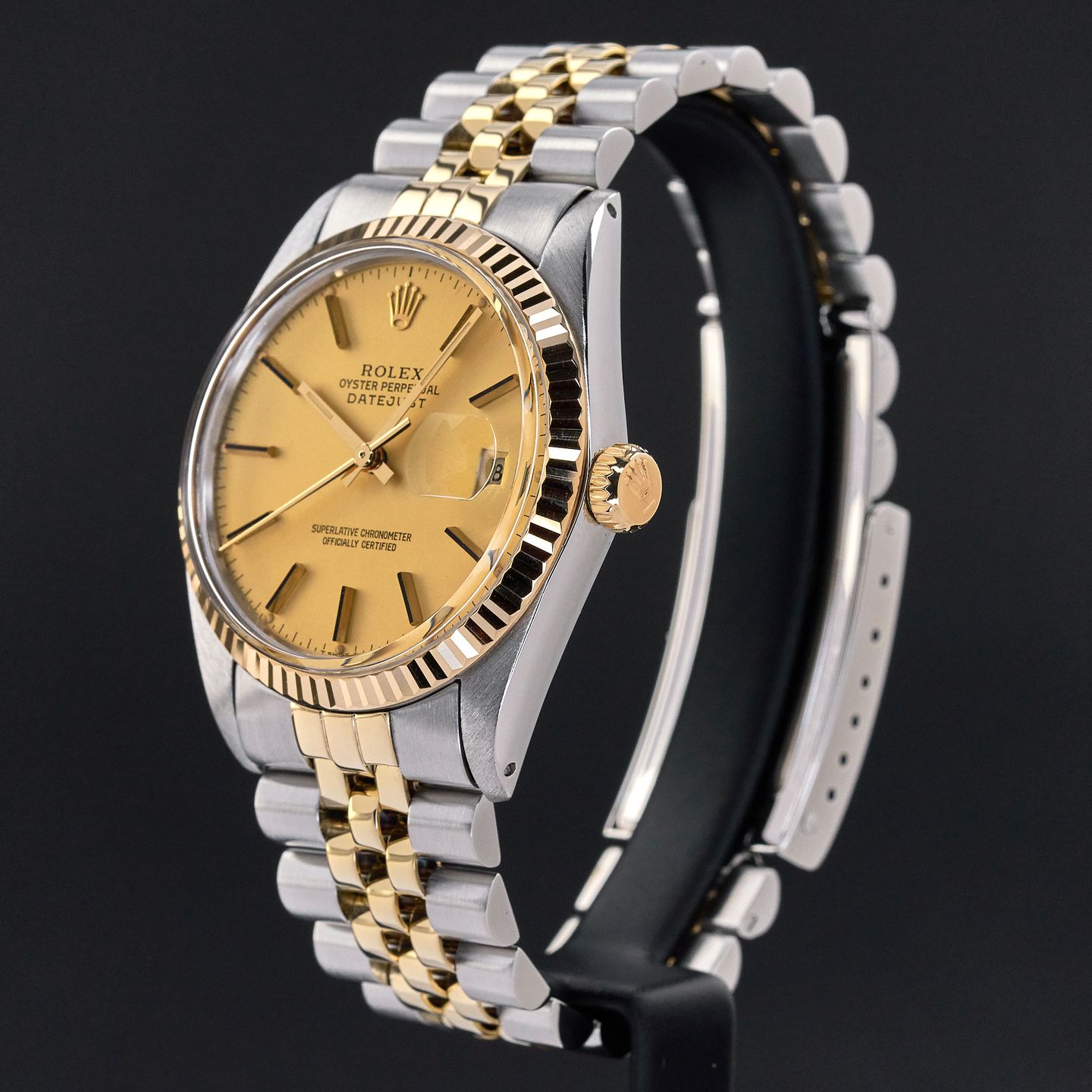 Rolex Datejust 36 16013 (1982) - Champagne wijzerplaat 36mm Goud/Staal (4/7)