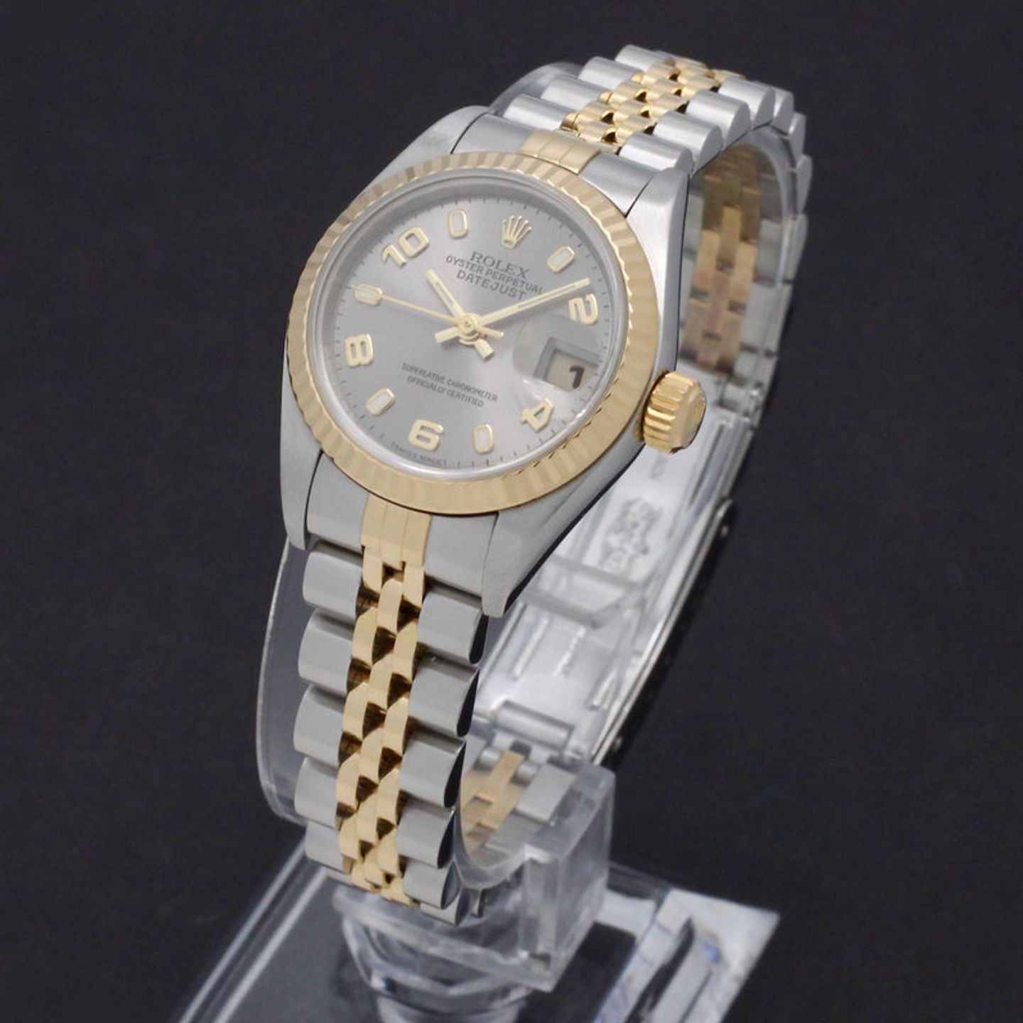 Rolex Lady-Datejust 79173 (2005) - Grey dial 26 mm Gold/Steel case (2/8)