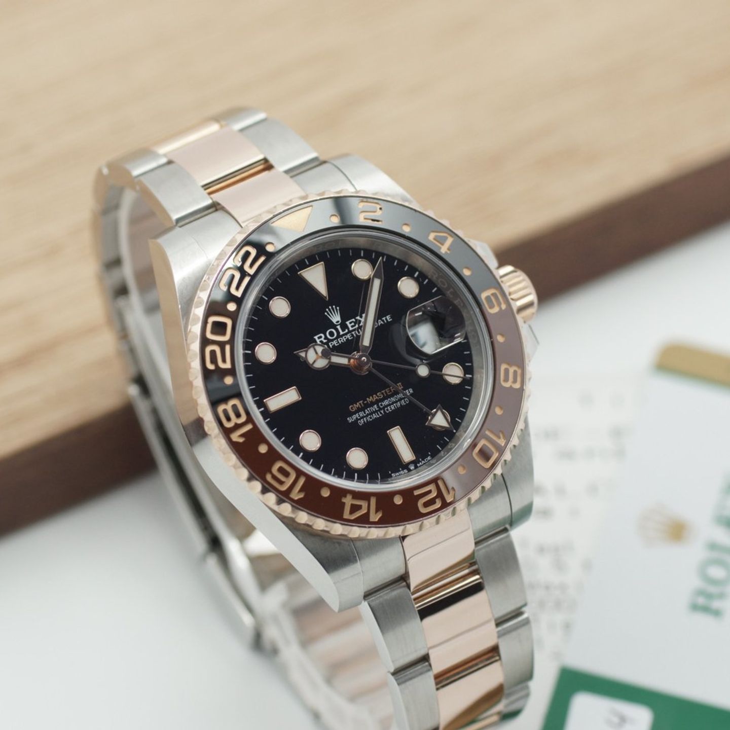 Rolex GMT-Master II 126711CHNR (2019) - Zwart wijzerplaat 40mm Goud/Staal (1/8)