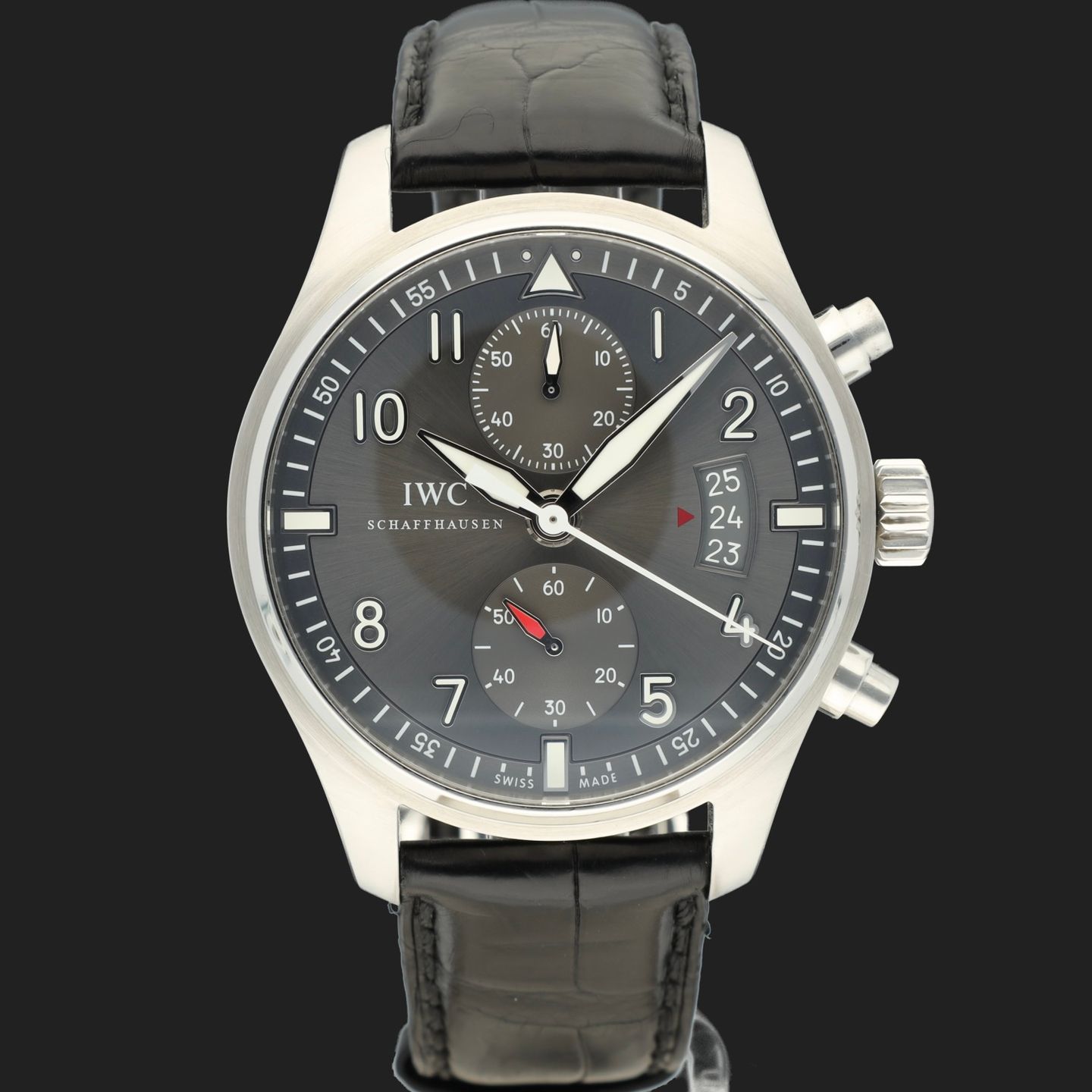 IWC Pilot Spitfire Chronograph IW387802 (2018) - Grey dial 43 mm Steel case (3/8)