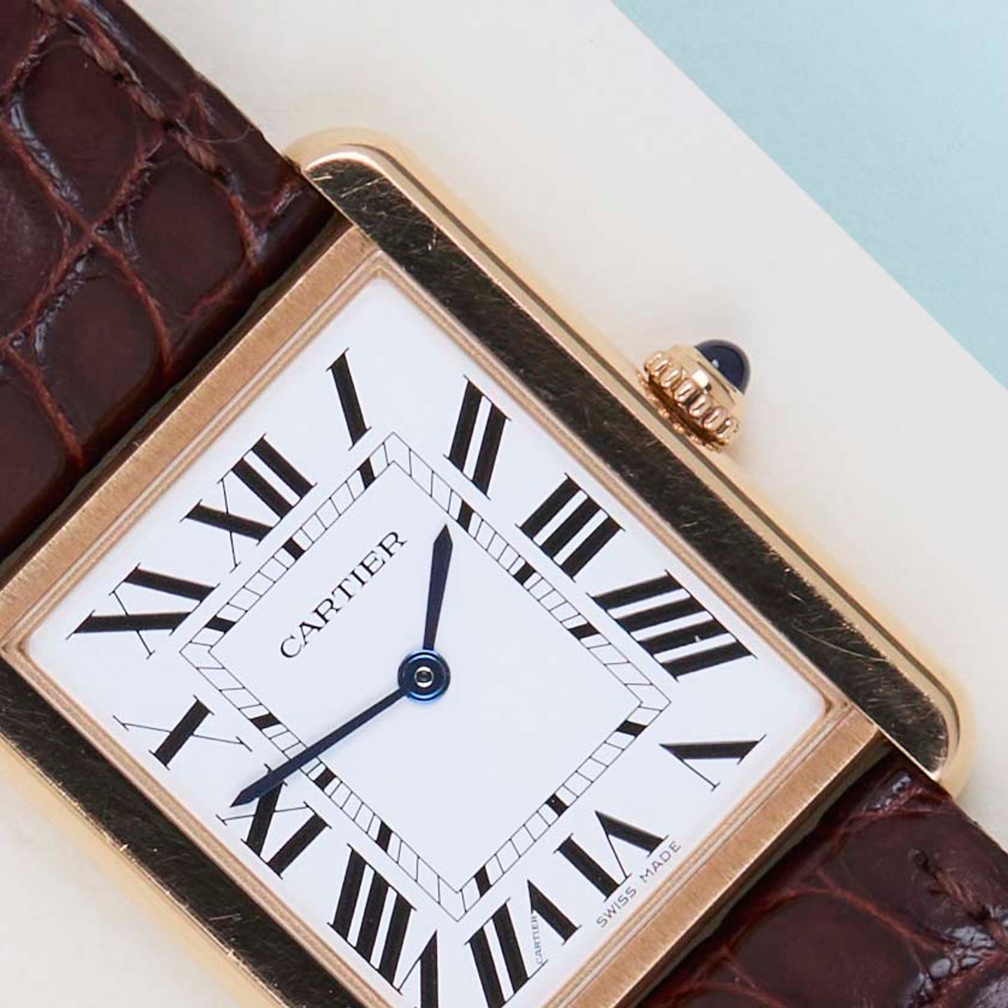 Cartier Tank Solo W5200025 (2019) - Silver dial 35 mm Rose Gold case (3/8)