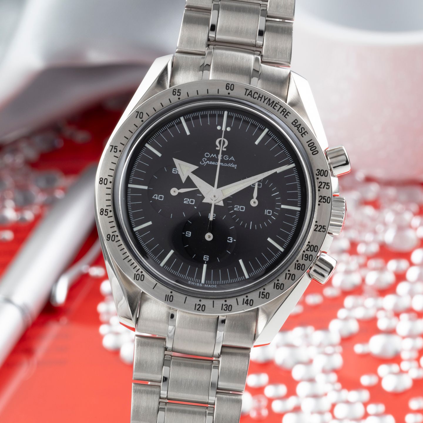 Omega Speedmaster Broad Arrow 3594.50.00 (Onbekend (willekeurig serienummer)) - Zwart wijzerplaat 42mm Staal (3/8)