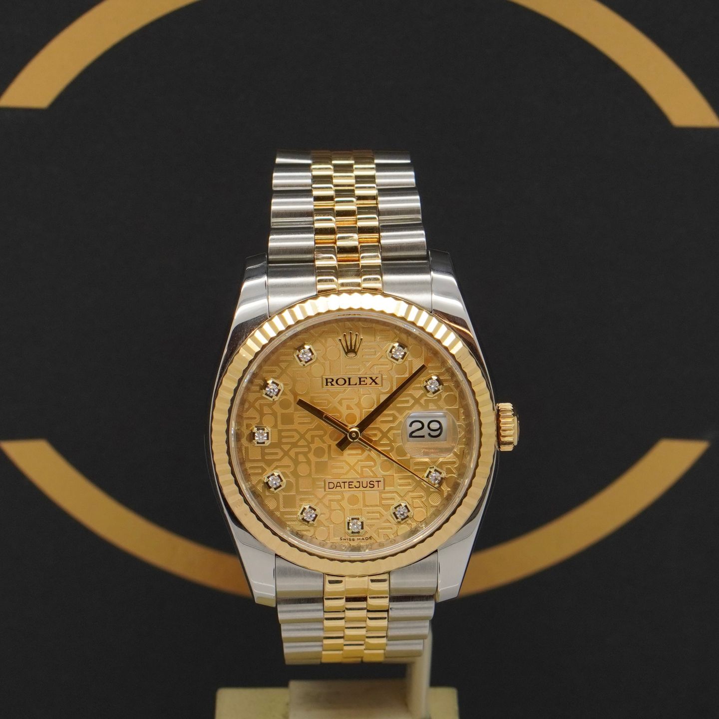 Rolex Datejust 36 116233 (2013) - Gold dial 36 mm Gold/Steel case (1/7)