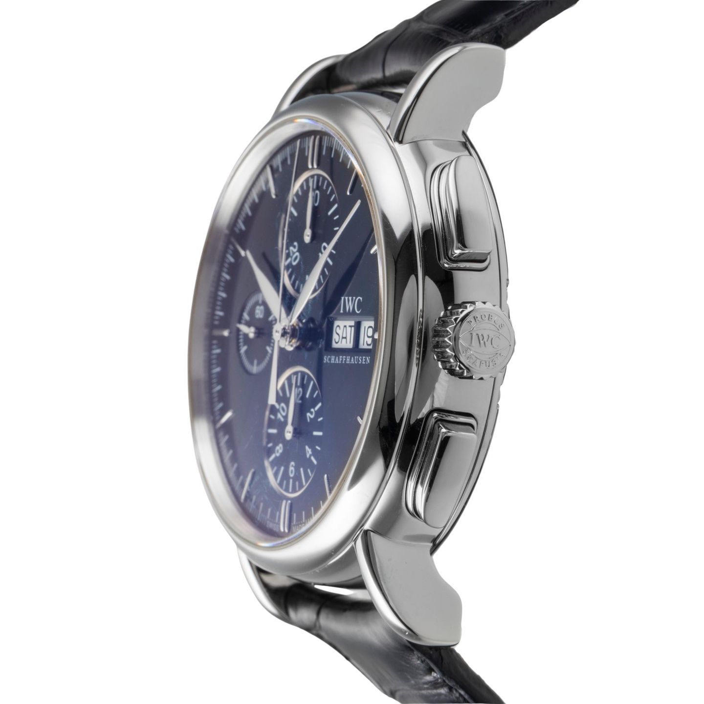 IWC Portofino Chronograph IW378303 (Unknown (random serial)) - Black dial 41 mm Steel case (6/8)