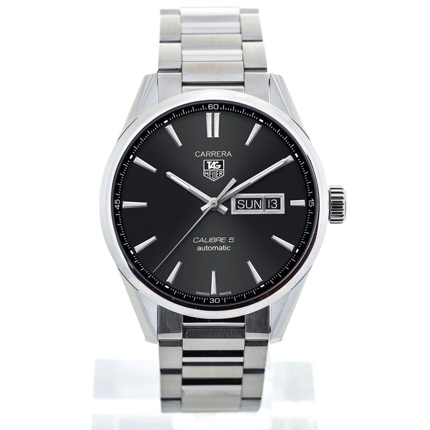 TAG Heuer Carrera Calibre 5 WAR201A.BA0723 (2024) - Zwart wijzerplaat 41mm Staal (2/4)