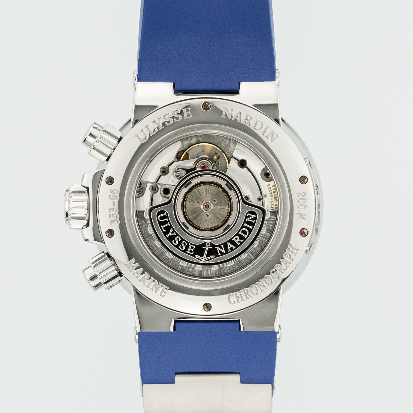 Ulysse Nardin Marine Chronograph 353-66 (2007) - Blue dial 41 mm Steel case (4/7)