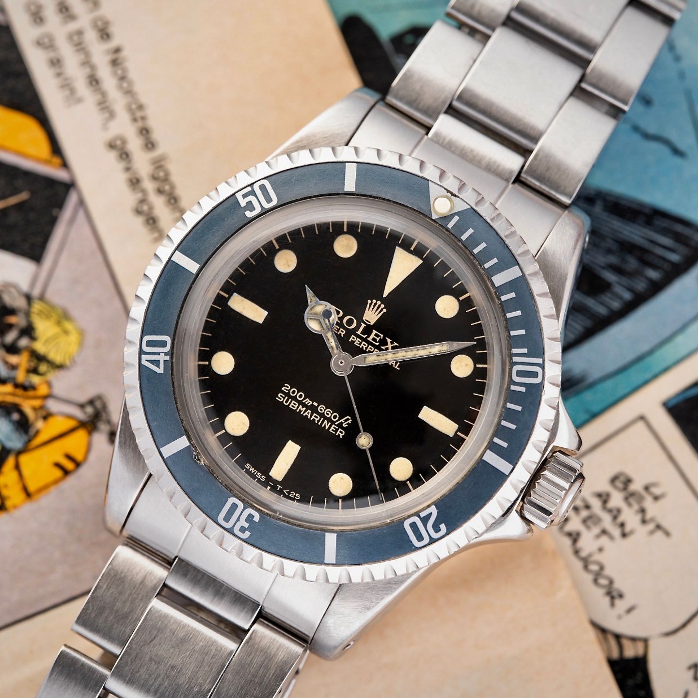 Rolex Submariner No Date 5513 (1965) - Zwart wijzerplaat 40mm Staal (1/8)