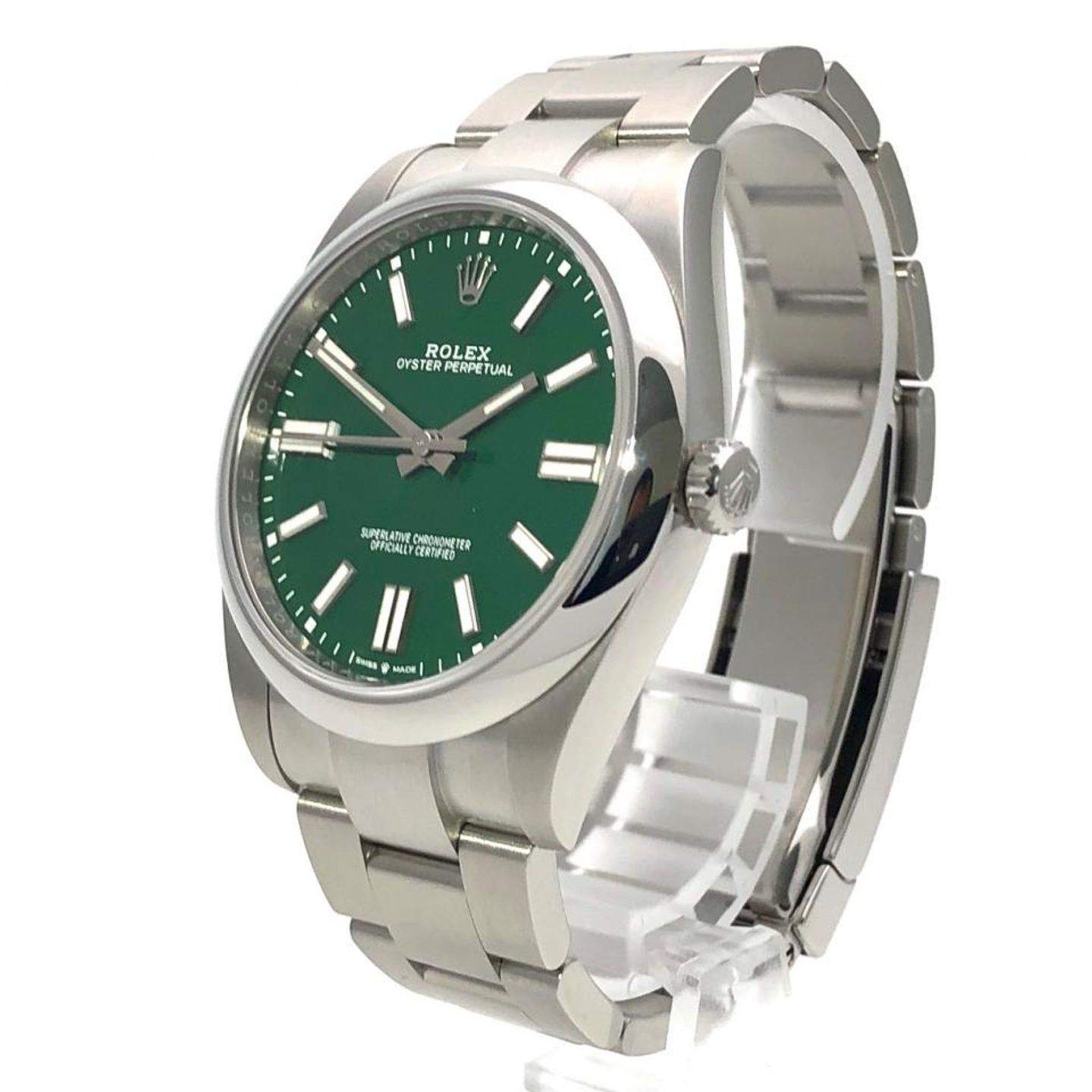 Rolex Oyster Perpetual 41 124300 (2022) - Green dial 41 mm Steel case (3/8)