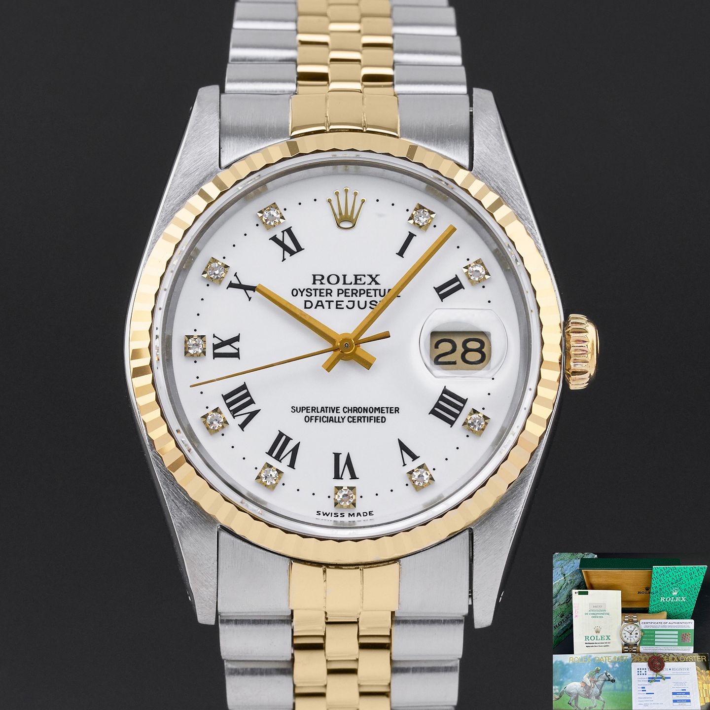 Rolex Datejust 36 16233 (1991) - 36 mm Gold/Steel case (1/8)