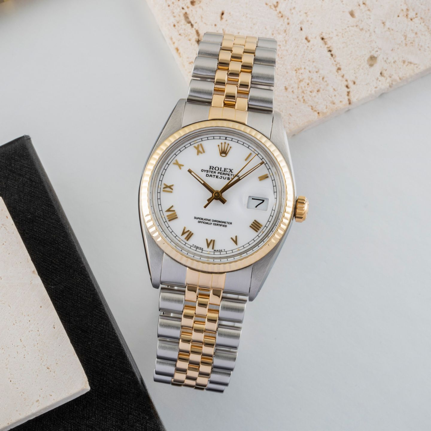 Rolex Datejust 36 16013 (1978) - White dial 36 mm Gold/Steel case (1/8)