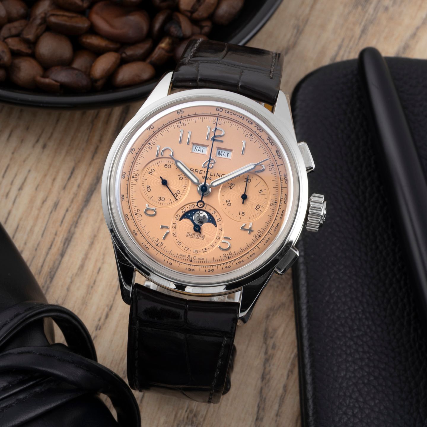 Breitling Premier B25 AB2510201K1P1 (Unknown (random serial)) - Red dial 42 mm Steel case (1/8)