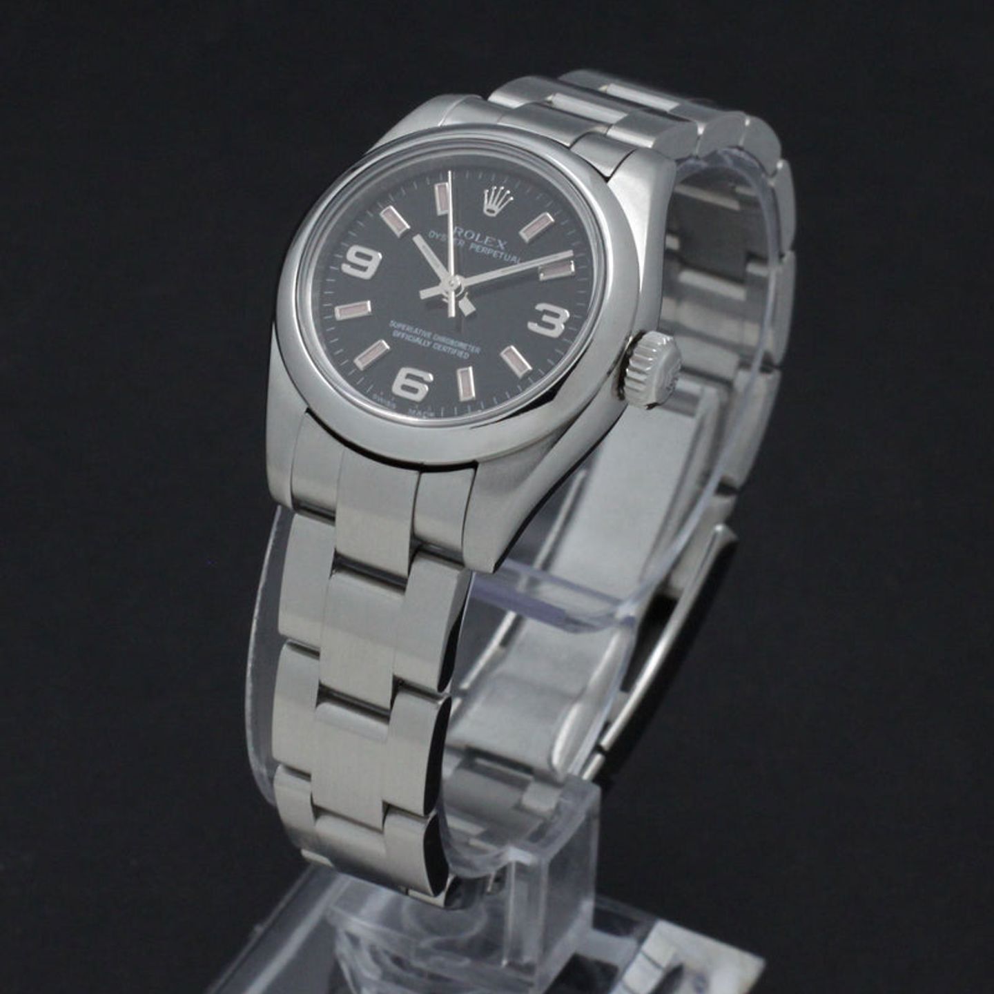 Rolex Oyster Perpetual 26 176200 (2010) - Zwart wijzerplaat 26mm Staal (5/7)