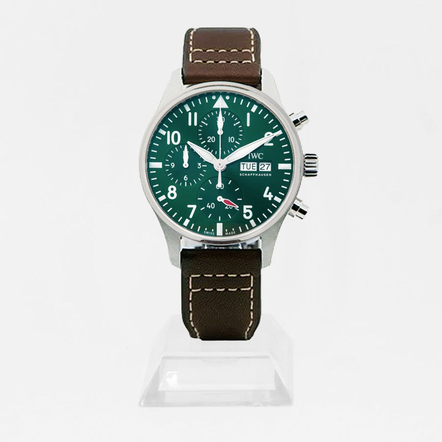 IWC Pilot Chronograph IW388103 (2024) - Groen wijzerplaat 41mm Staal (1/1)