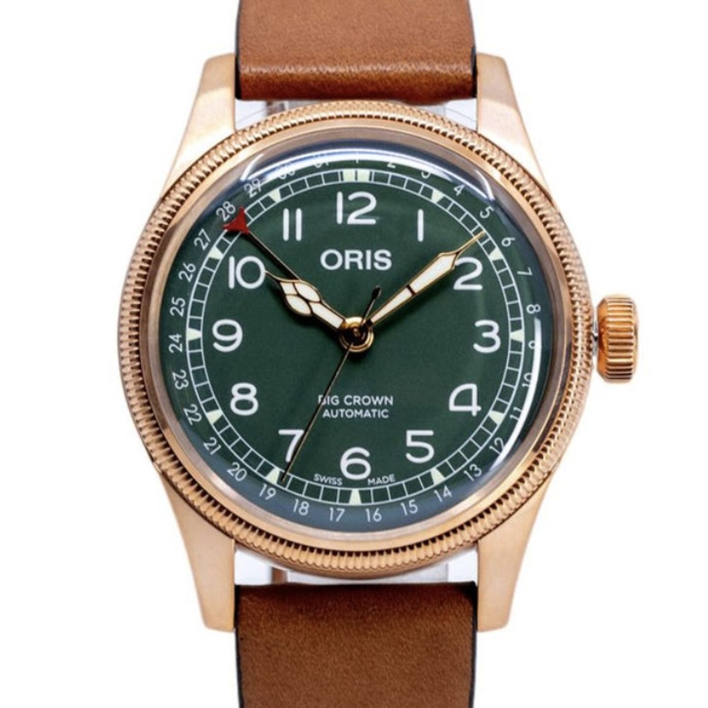 Oris Big Crown Pointer Date 01 754 7741 3167-07 5 20 58BR (2023) - Green dial 40 mm Bronze case (2/3)