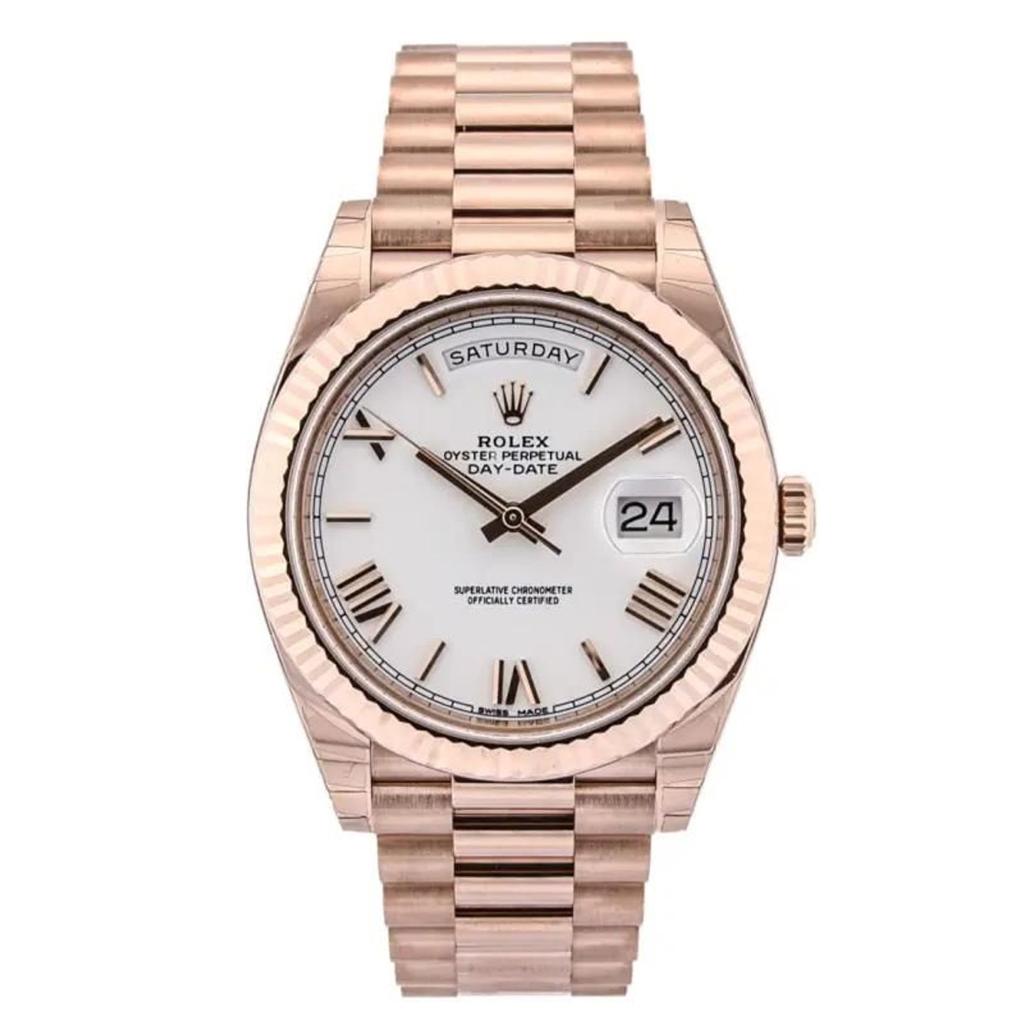 Rolex Day-Date 40 228235 (2022) - Wit wijzerplaat 40mm Roségoud (1/1)