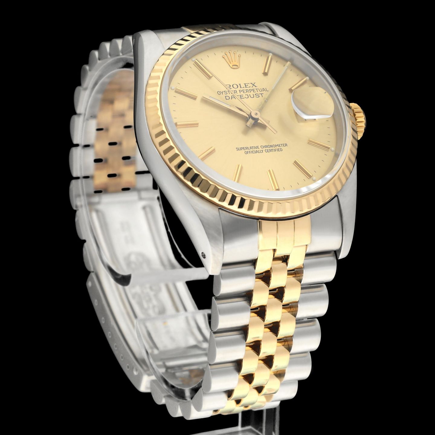 Rolex Datejust 36 16233 (1990) - Champagne dial 36 mm Gold/Steel case (5/8)