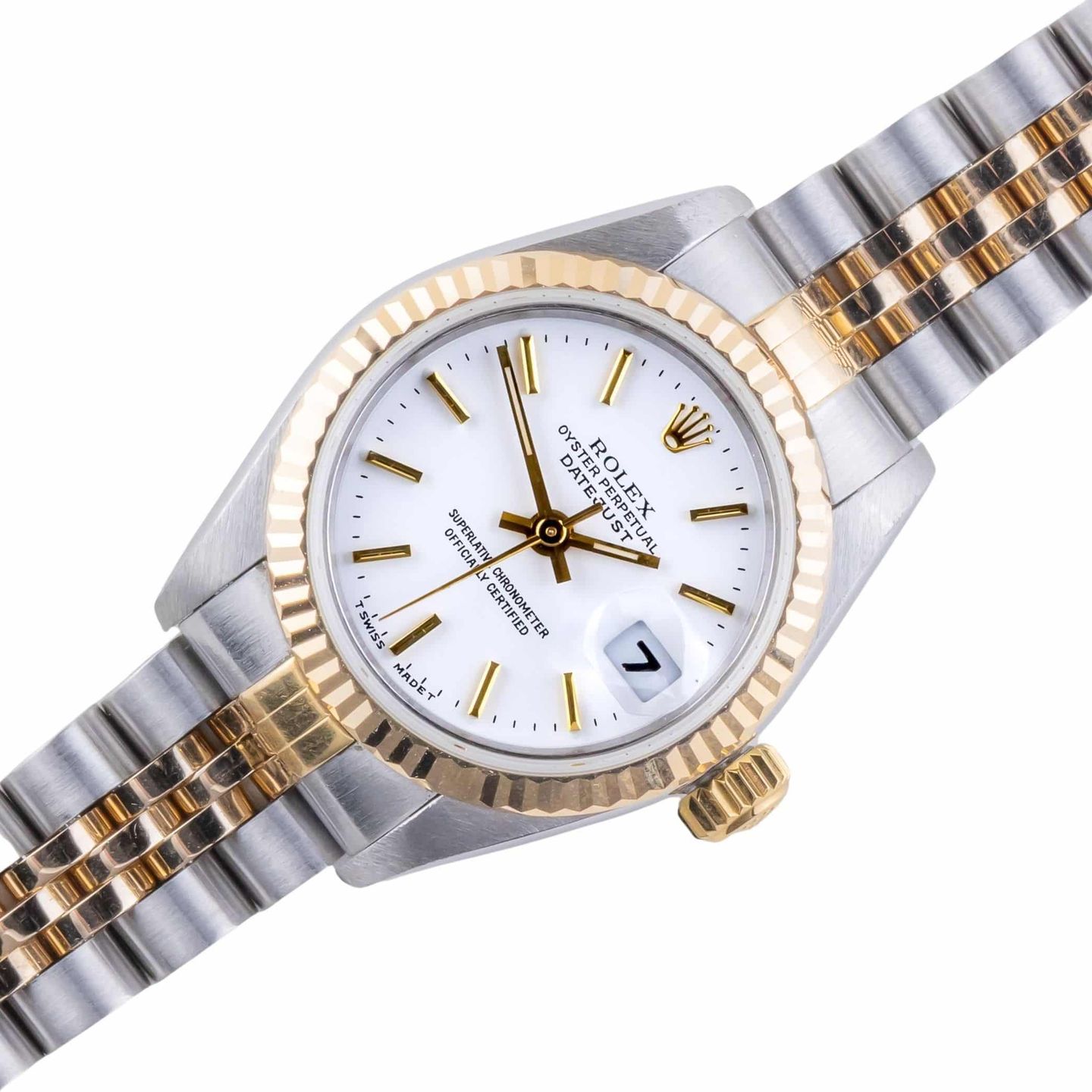 Rolex Lady-Datejust 69173 (1997) - White dial 26 mm Gold/Steel case (1/8)