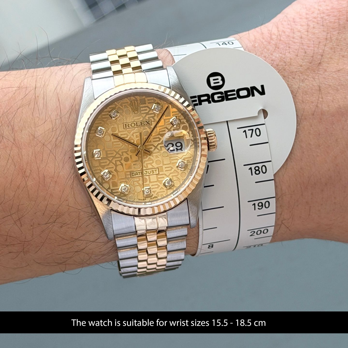 Rolex Datejust 36 16233 (1995) - Champagne dial 36 mm Gold/Steel case (2/8)