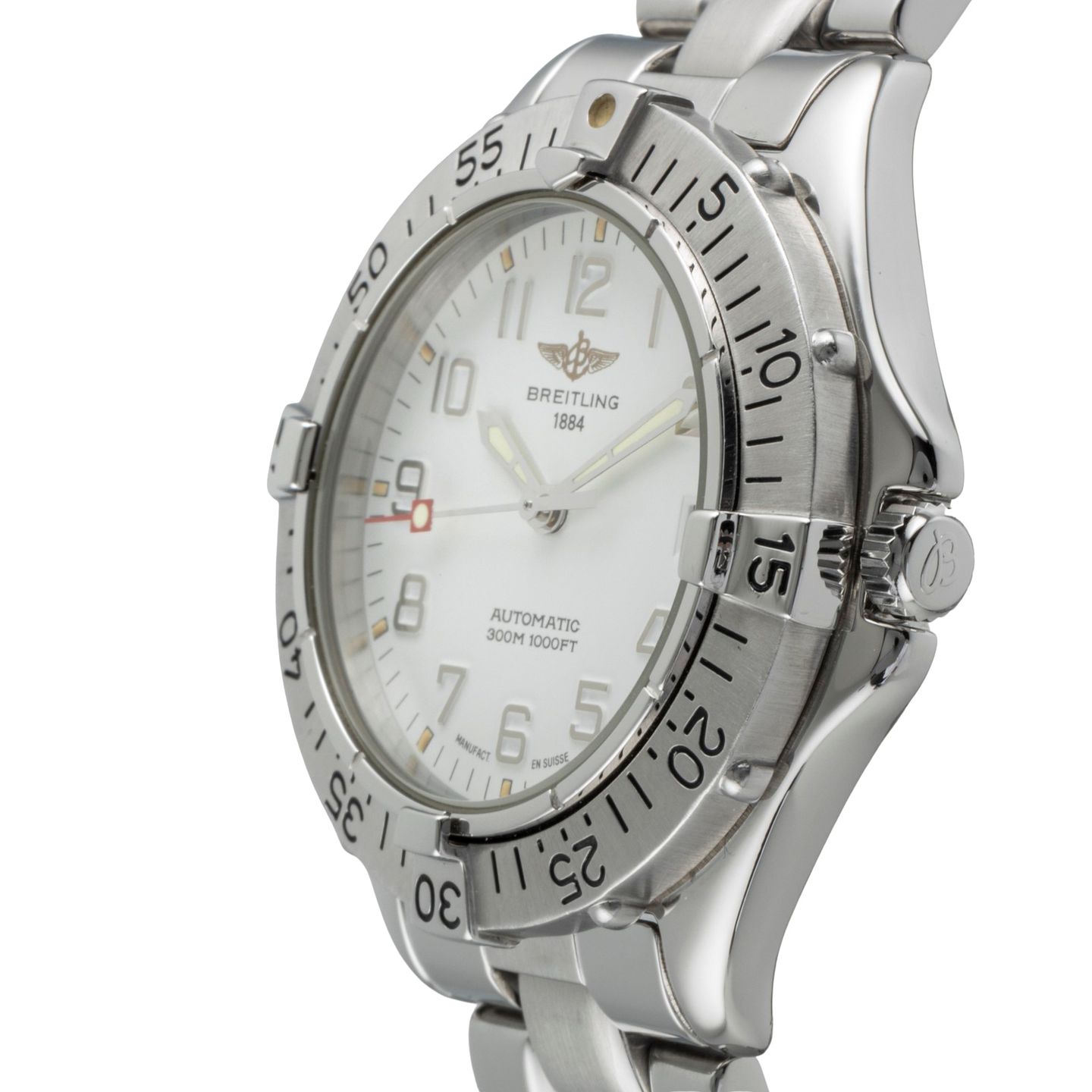 Breitling Colt Automatic A17035 (1995) - Wit wijzerplaat 38mm Staal (6/8)