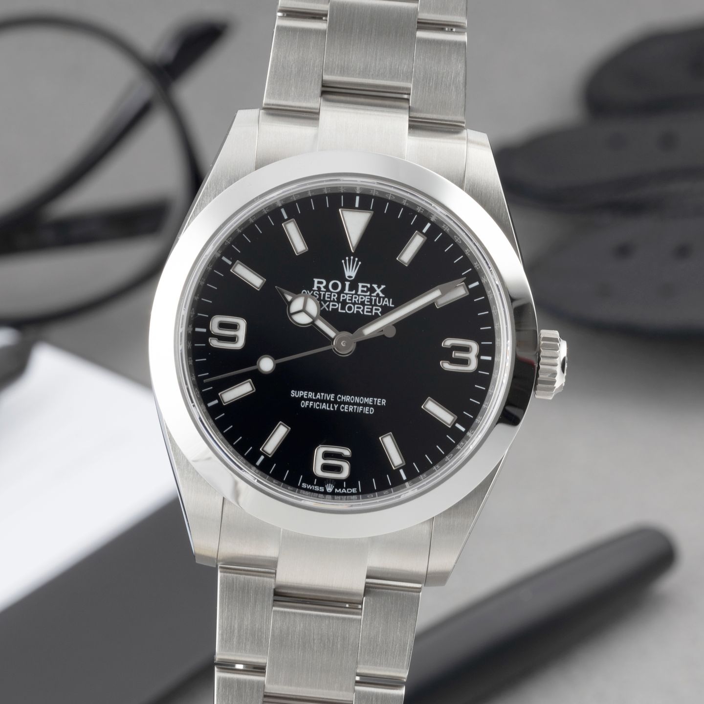 Rolex Explorer 224270 (Onbekend (willekeurig serienummer)) - Zwart wijzerplaat 40mm Staal (3/8)