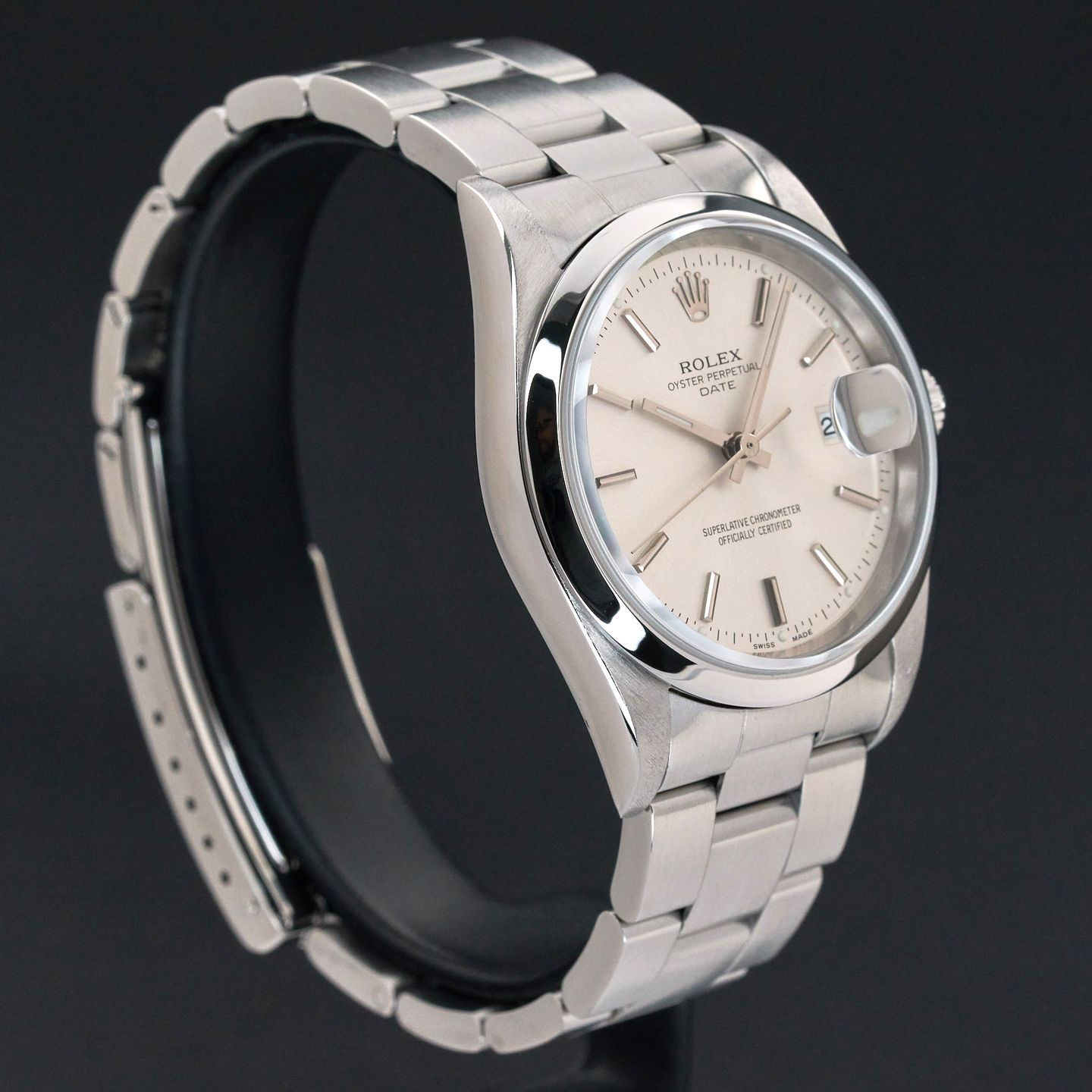 Rolex Oyster Perpetual Date 15200 (2000) - Silver dial 34 mm Steel case (5/8)