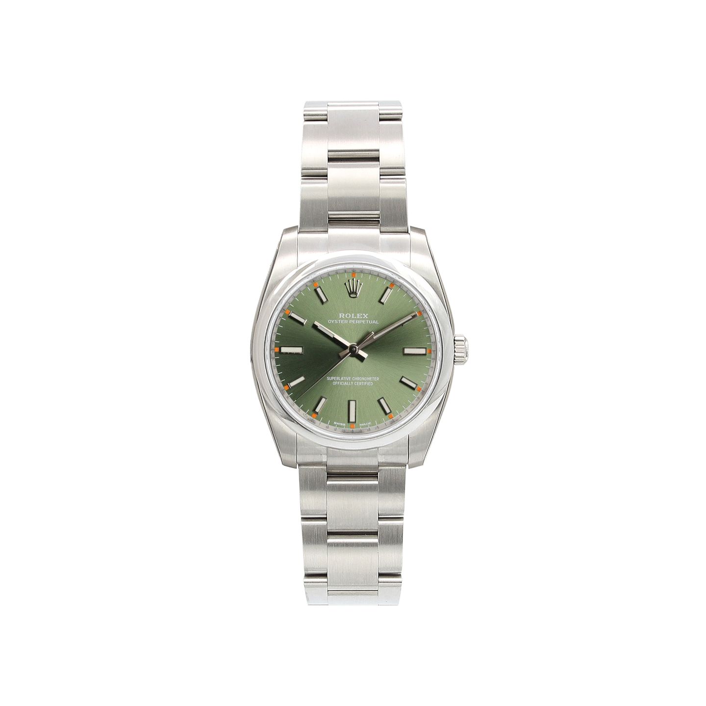 Rolex Oyster Perpetual 34 114200 (Onbekend (willekeurig serienummer)) - Groen wijzerplaat 34mm Staal (4/4)