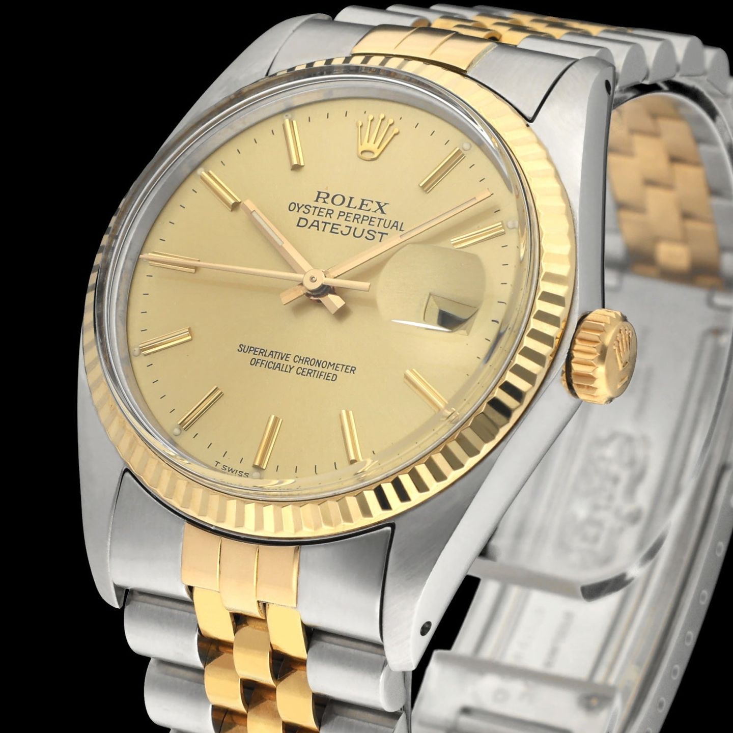 Rolex Datejust 36 16013 (1987) - Champagne dial 36 mm Gold/Steel case (7/8)