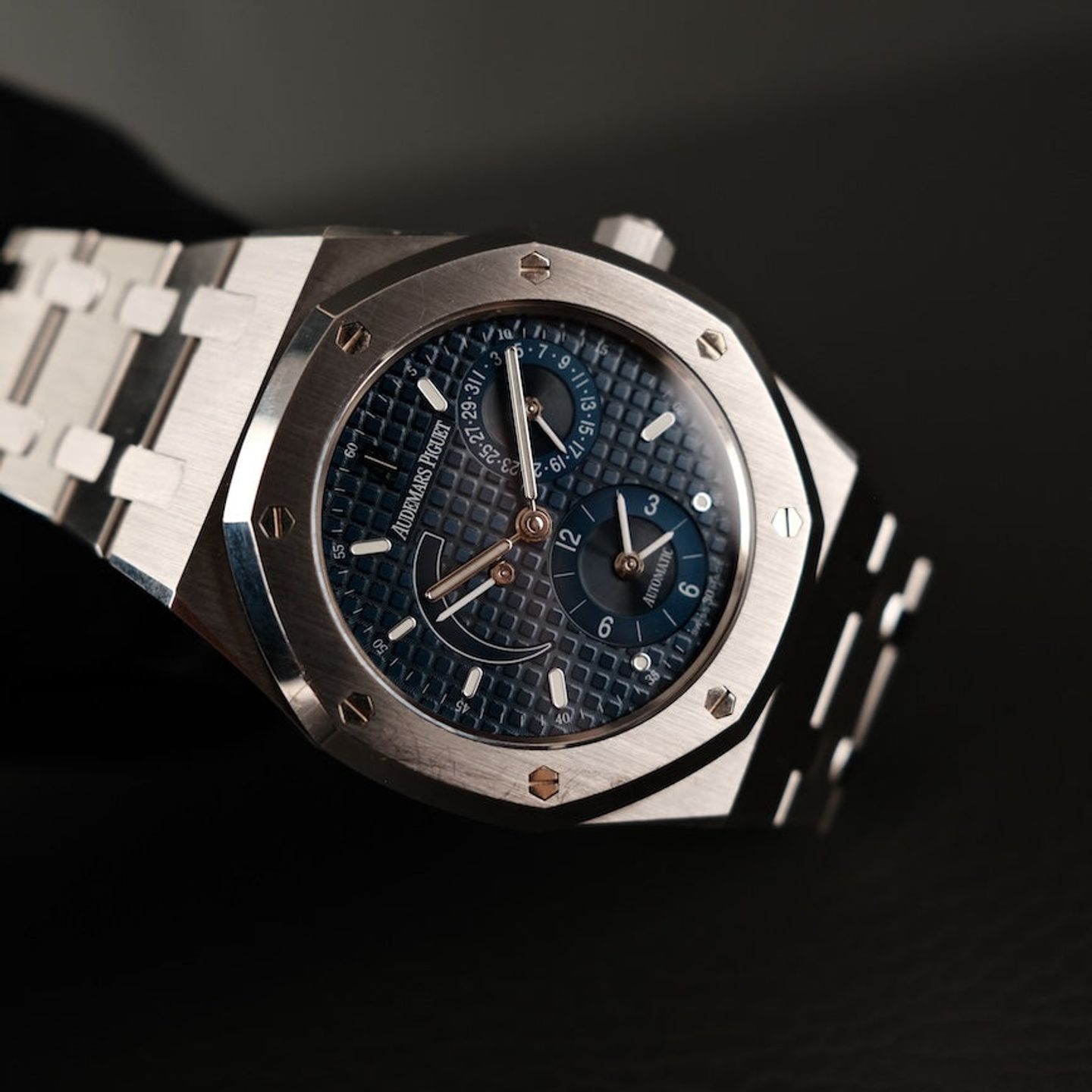 Audemars Piguet Royal Oak Dual Time 25730ST.OO.0789ST.01 (1994) - Blauw wijzerplaat 36mm Staal (4/8)