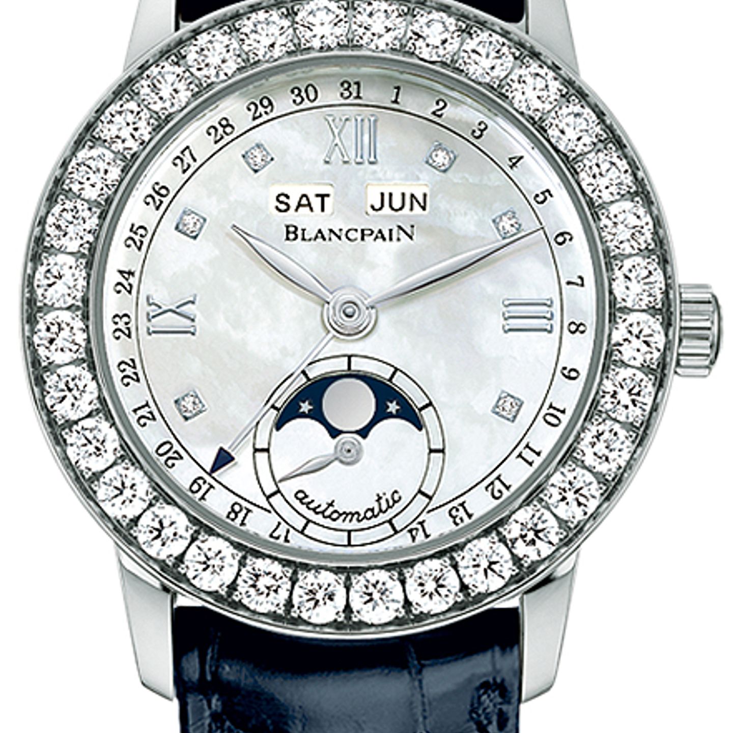 Blancpain Léman Moonphase 2360-1991A-55A (2022) - Pearl dial 33 mm White Gold case (1/1)